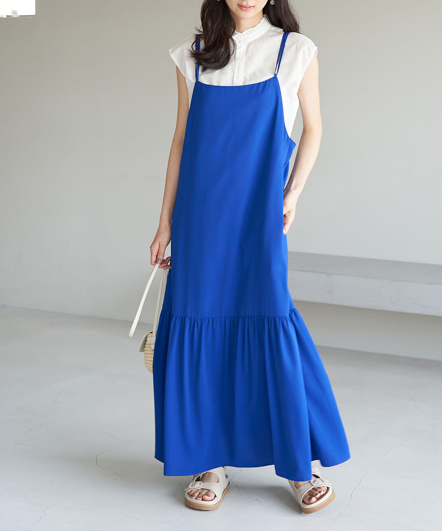 Rope&rsquo;Picnic「フリルバンドカラーフレンチスリーブシャツ　ストライプシャツ」|シャツ・ブラウス|