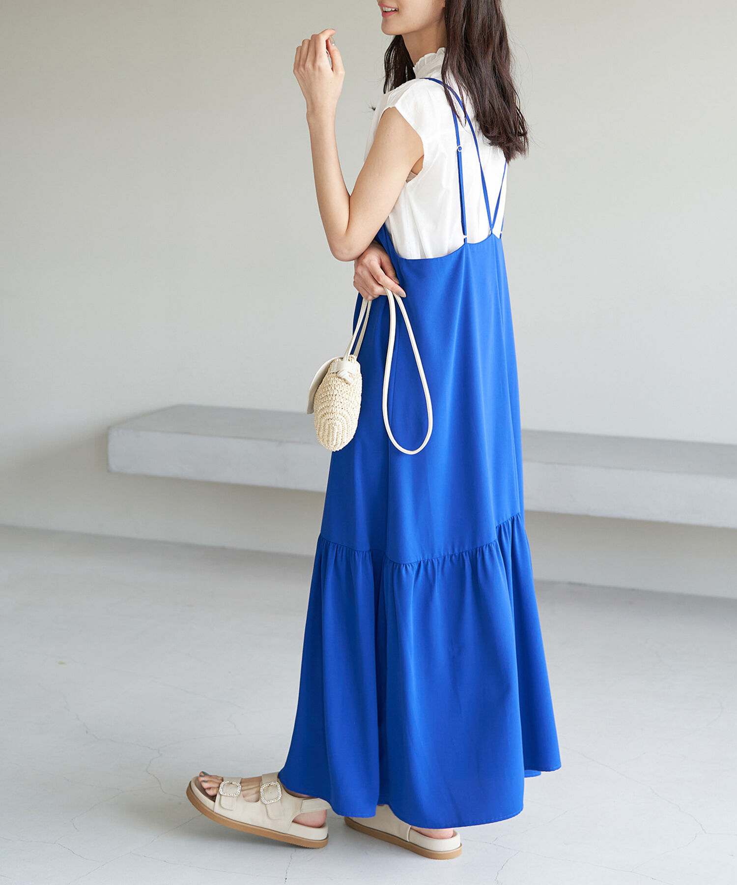 Rope&rsquo;Picnic「フリルバンドカラーフレンチスリーブシャツ　ストライプシャツ」|シャツ・ブラウス|