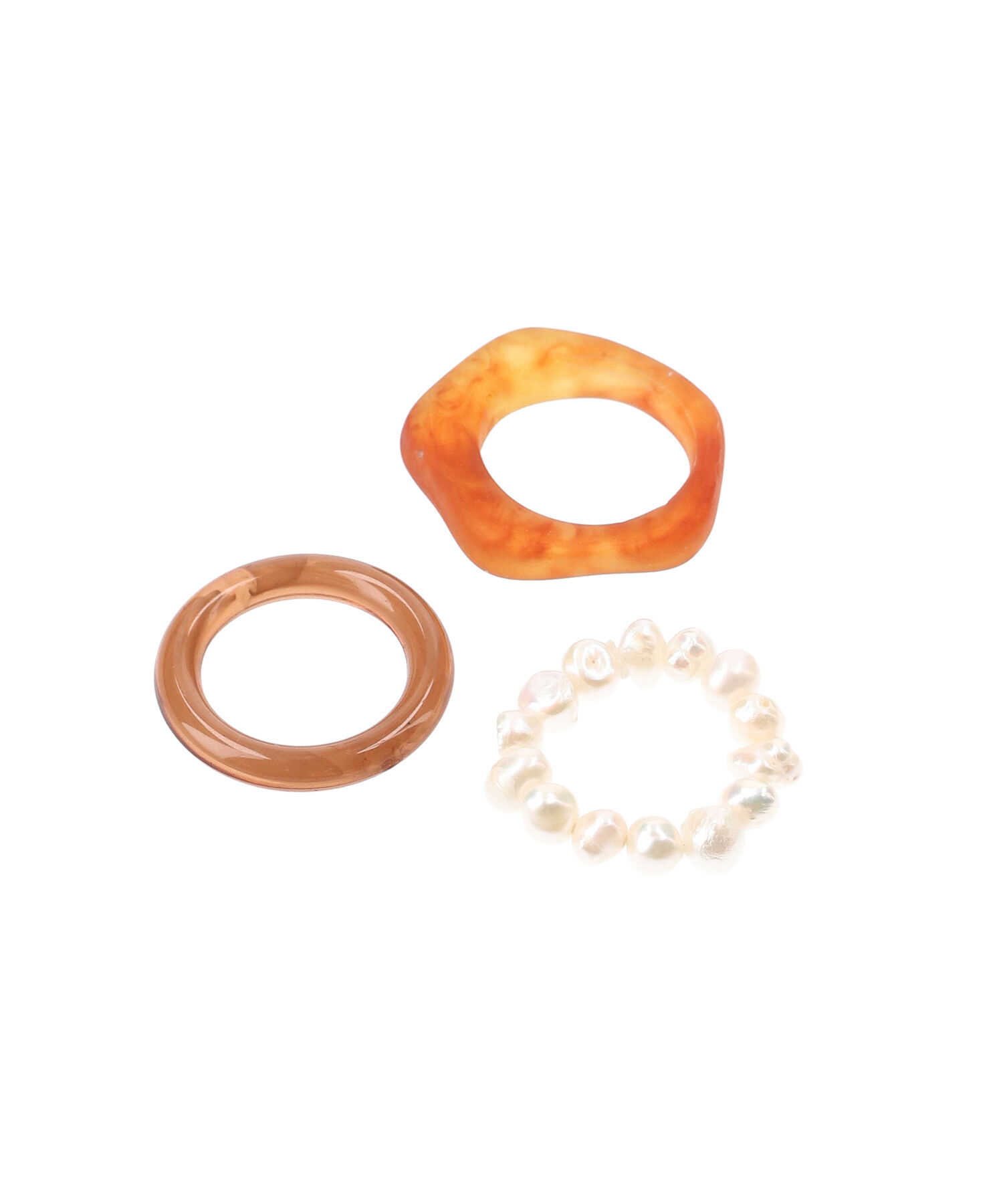 ROPE PICNIC PASSAGE「淡水パール&times;マーブルリングセット」|リング|