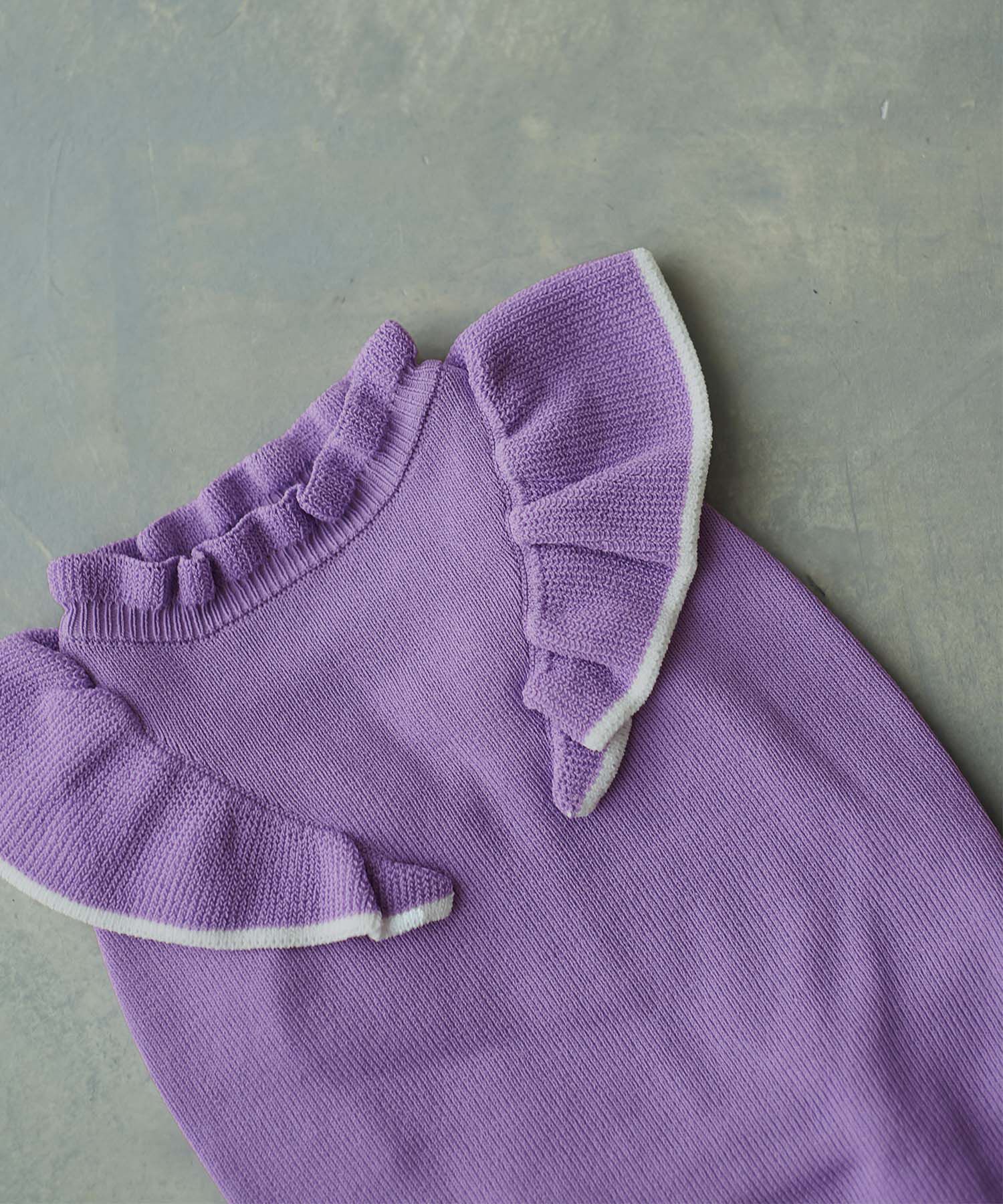 ROPE PICNIC PASSAGE「【DOG】リンクコーデ/配色フリル袖ニット」|その他|