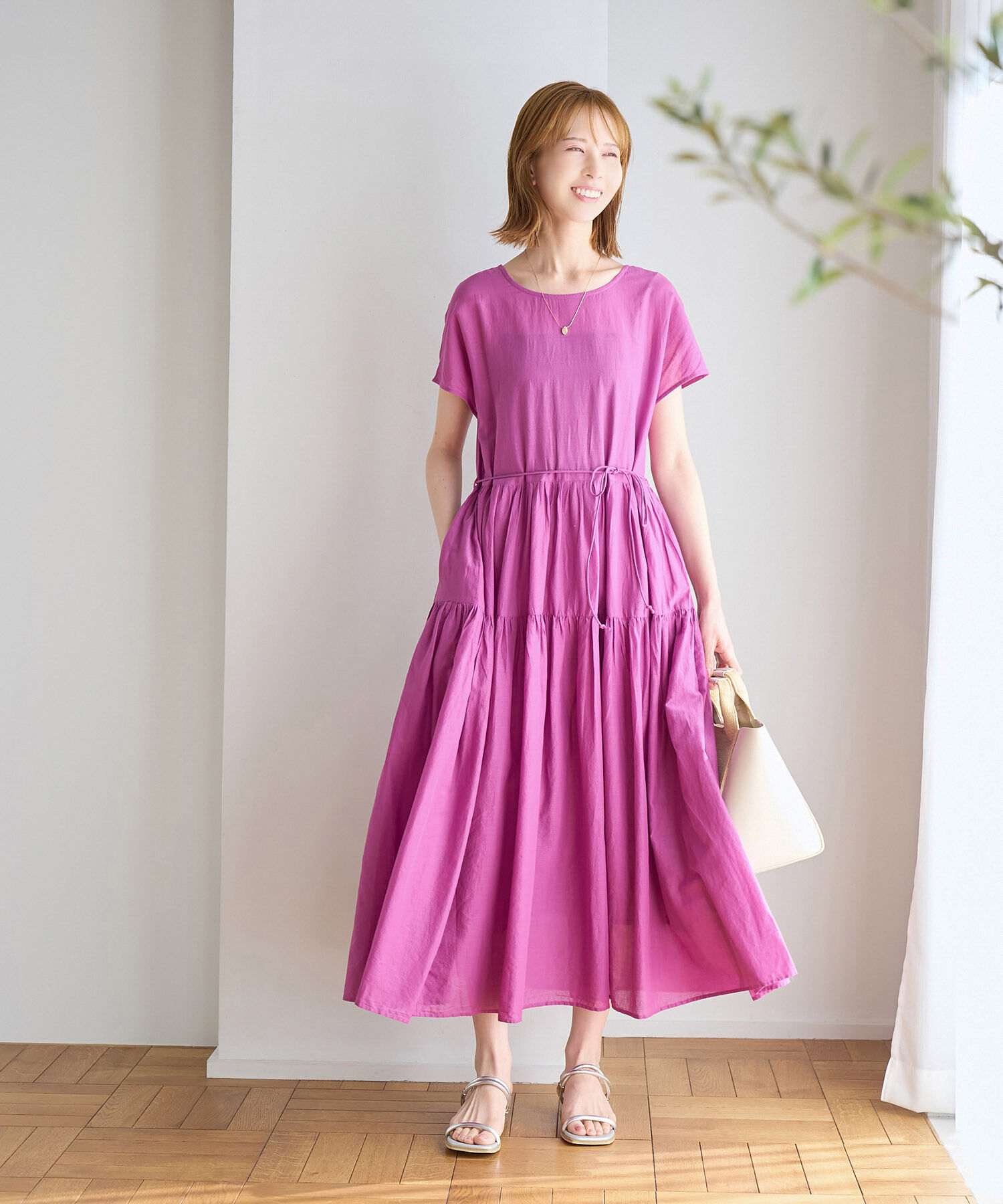 Rope&rsquo;Picnic「【WEB限定カラー:ブラウン,グリーン】リンクコーデ/2WAY INDIAティアードワンピース」|ワンピース|