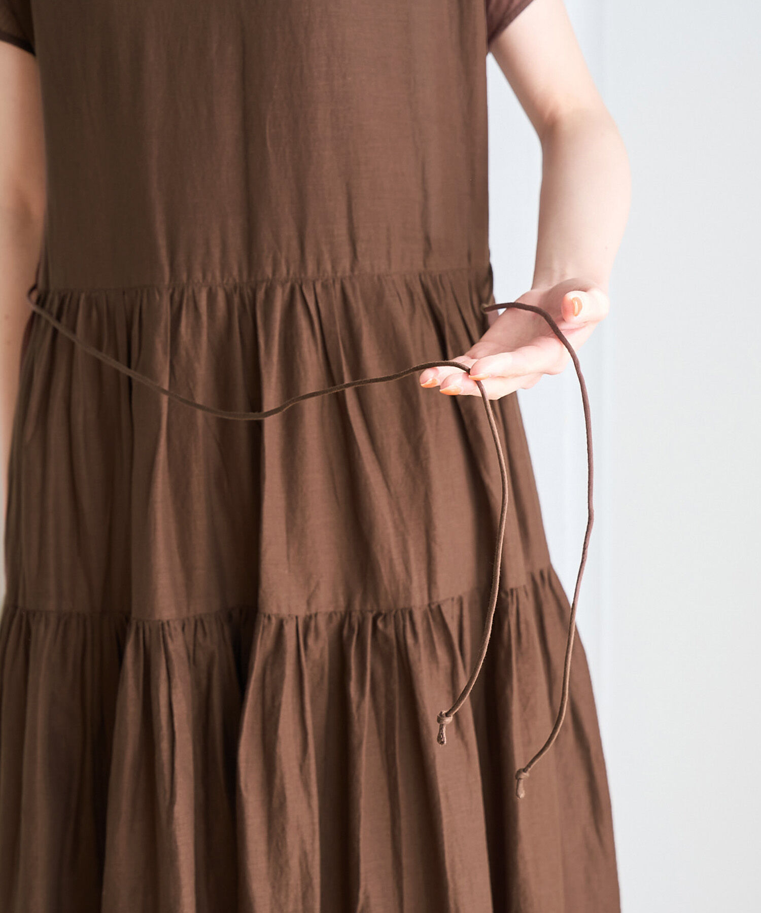 Rope&rsquo;Picnic「【WEB限定カラー:ブラウン,グリーン】リンクコーデ/2WAY INDIAティアードワンピース」|ワンピース|