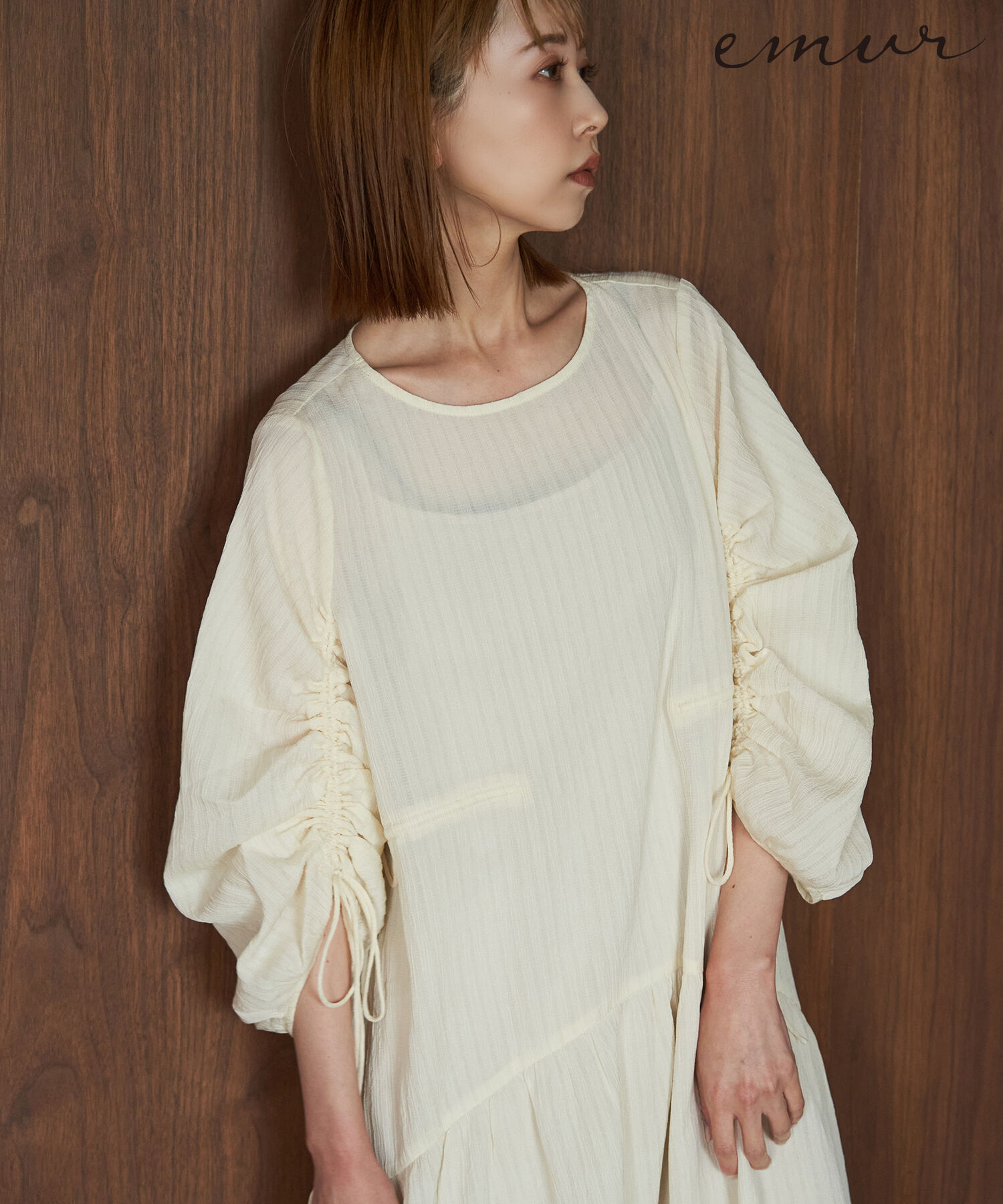 Rope&rsquo;Picnic「【emur/エミュール】ドロストデザインワンピース」|ワンピース|オフホワイト(15)