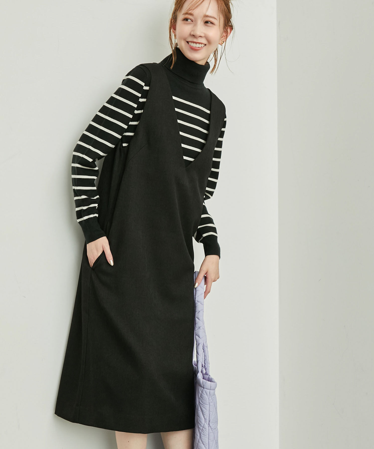 Rope&rsquo;Picnic「ラナテック/ジャンパースカート」|ジャンパースカート|ブラック(01)