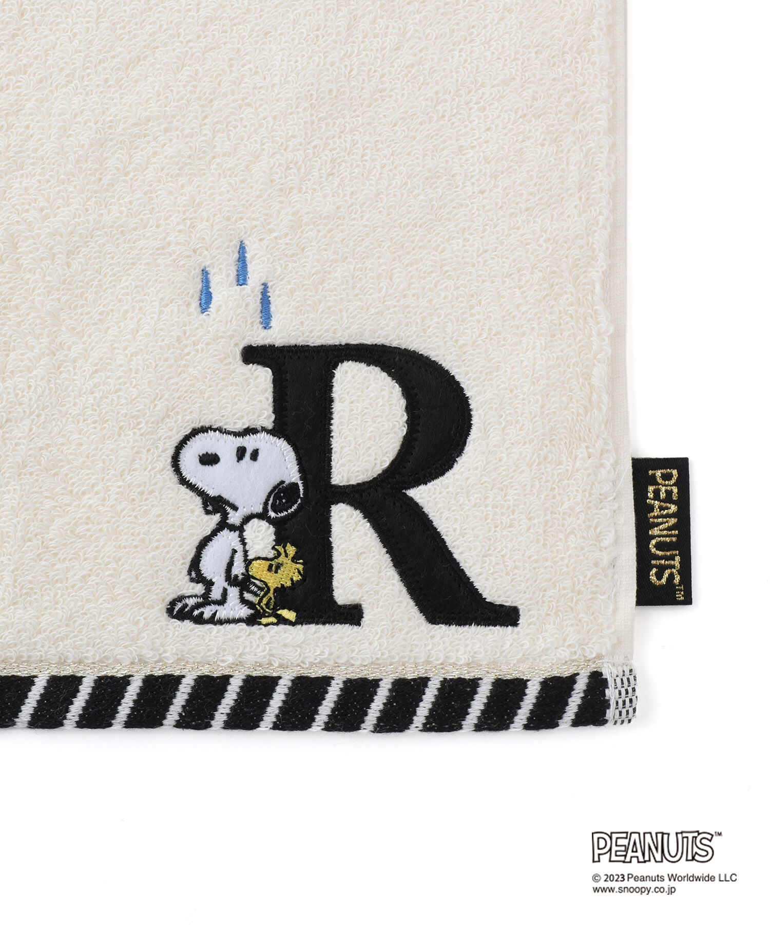 ROPE PICNIC PASSAGE「【PEANUTS】スヌーピーふわふわイニシャルミニタオル」|ハンカチ|