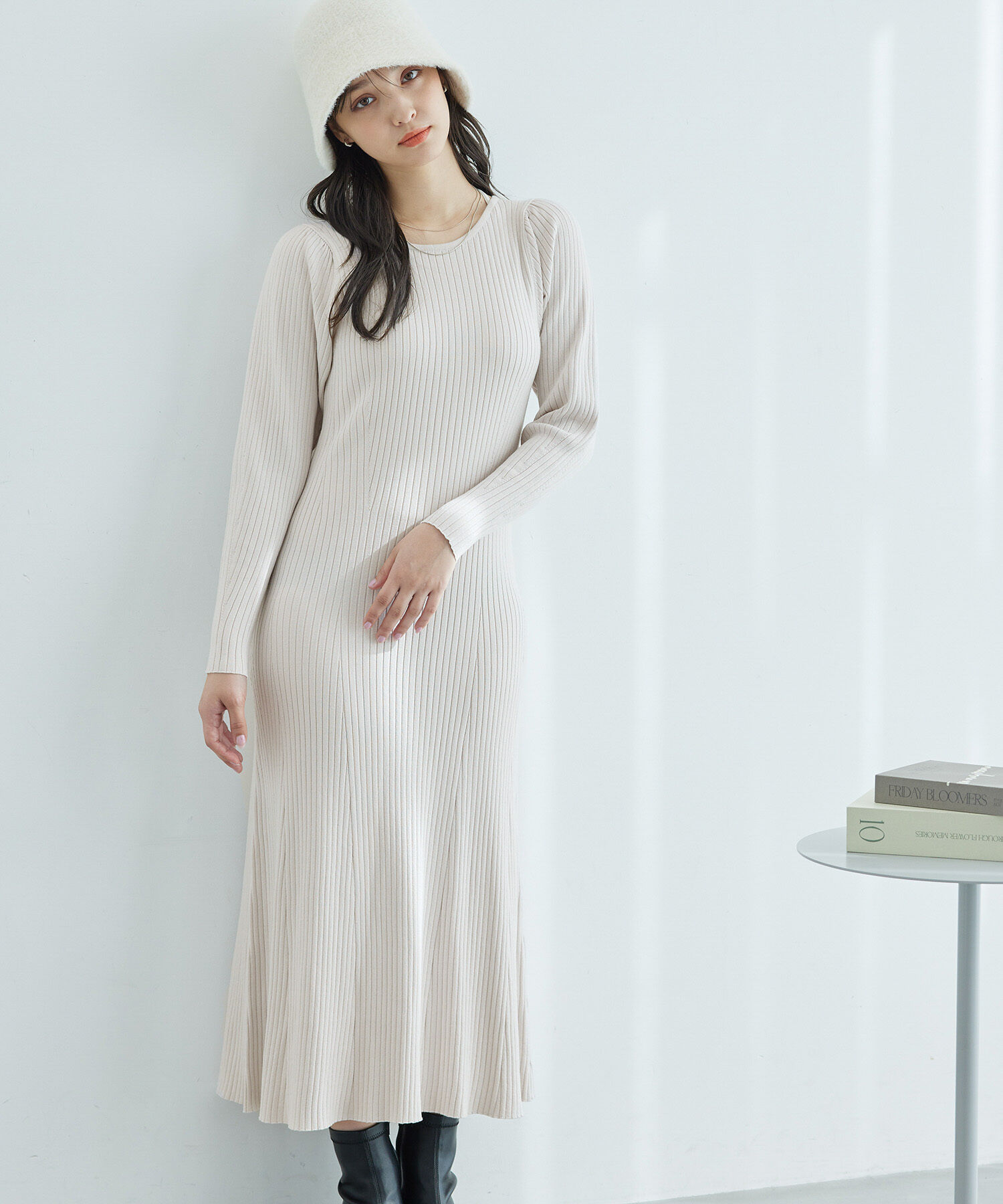 Rope&rsquo;Picnic「【WEB限定】きれいめフレアニットワンピース」|ワンピース|