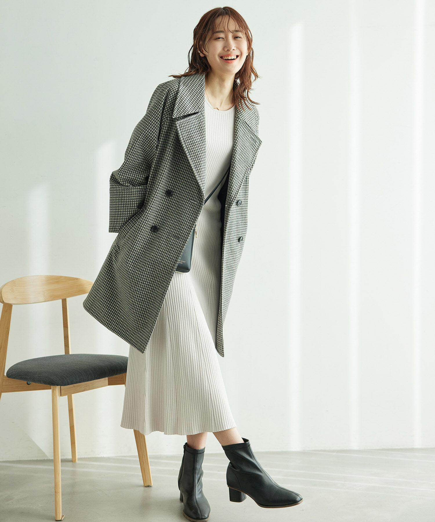 Rope&rsquo;Picnic「【WEB限定】きれいめフレアニットワンピース」|ワンピース|