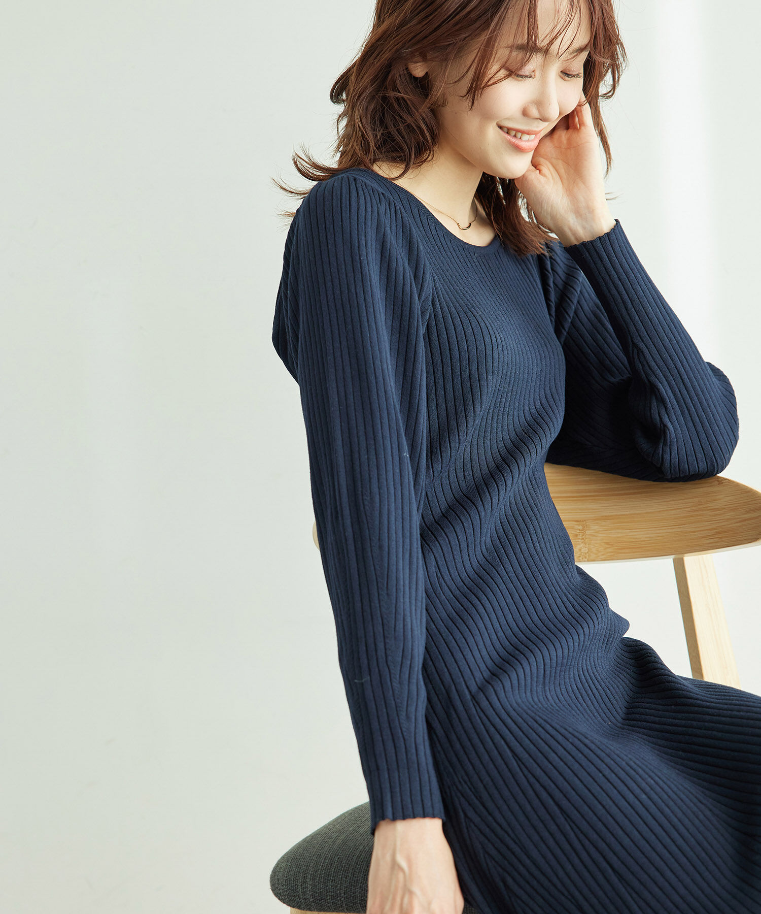 Rope&rsquo;Picnic「【WEB限定】きれいめフレアニットワンピース」|ワンピース|