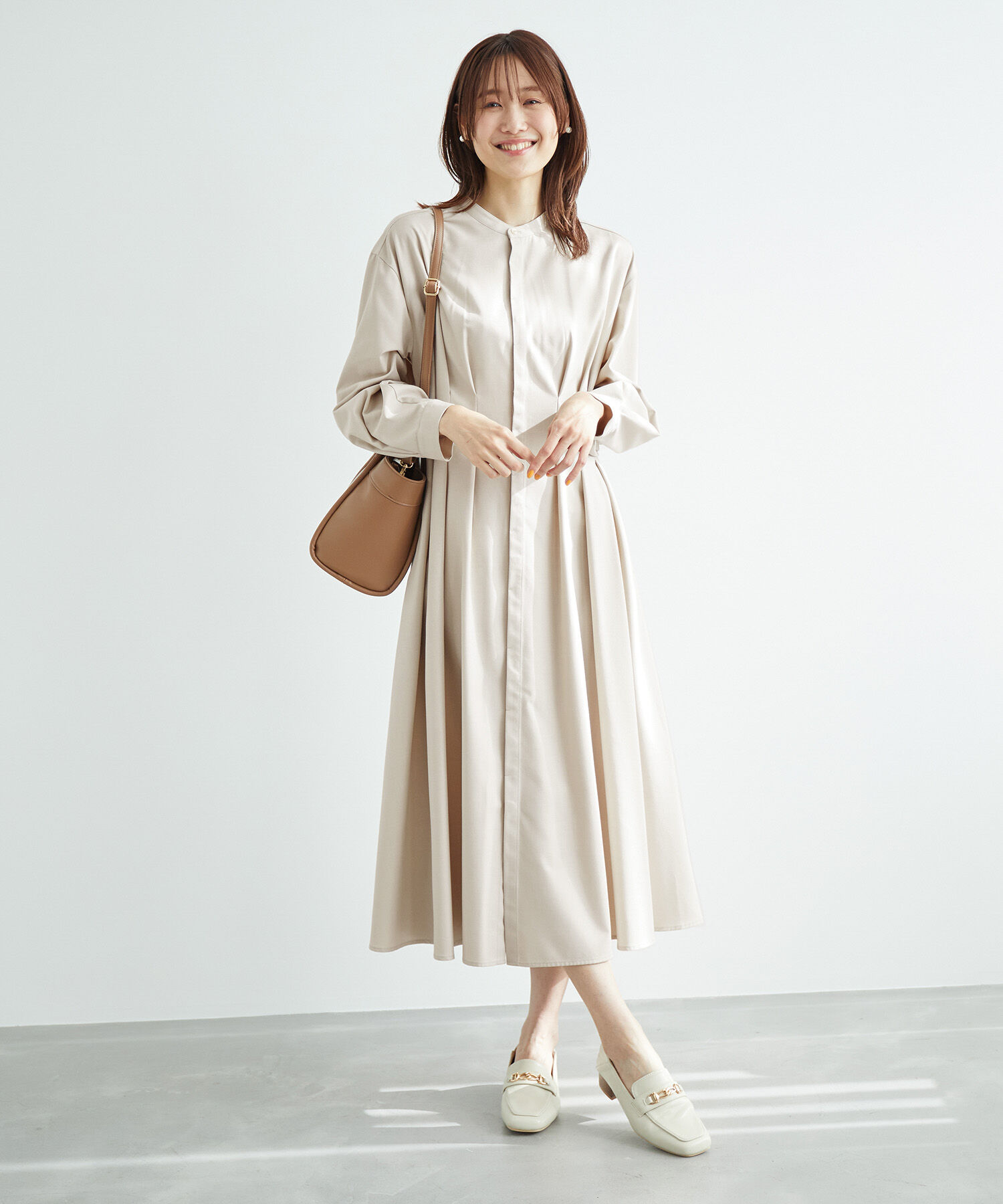 Rope&rsquo;Picnic「ウエストタックワンピース」|ワンピース|ベージュ系(28)