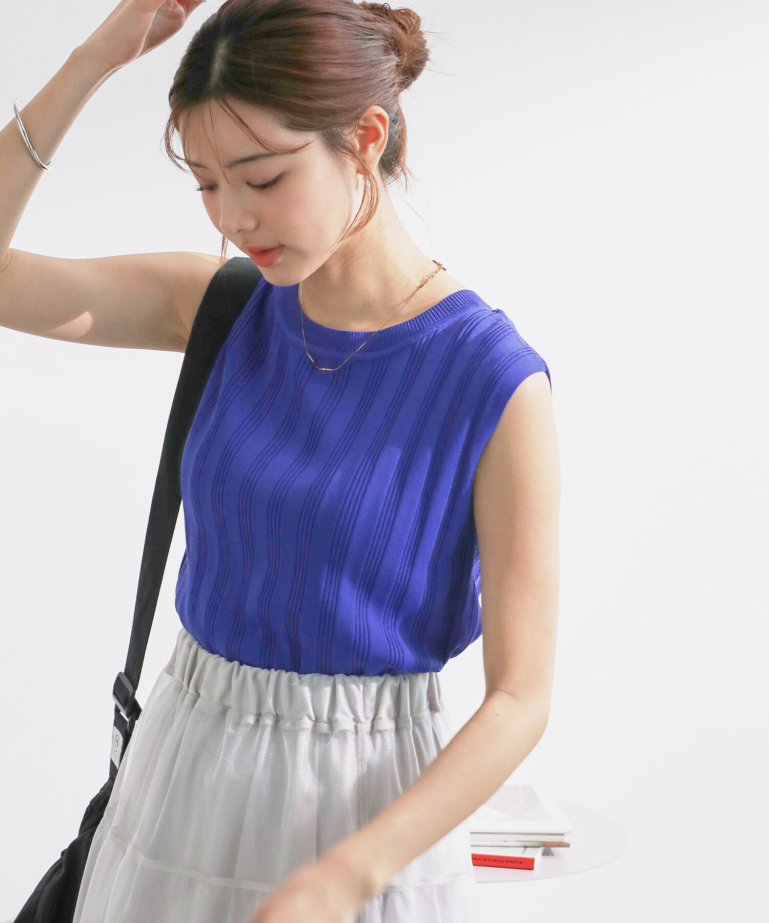 Rope&rsquo;Picnic「バックパールニットプルオーバー/2WAY・UVカット・洗濯機OK・冷感」|ニット・セーター|