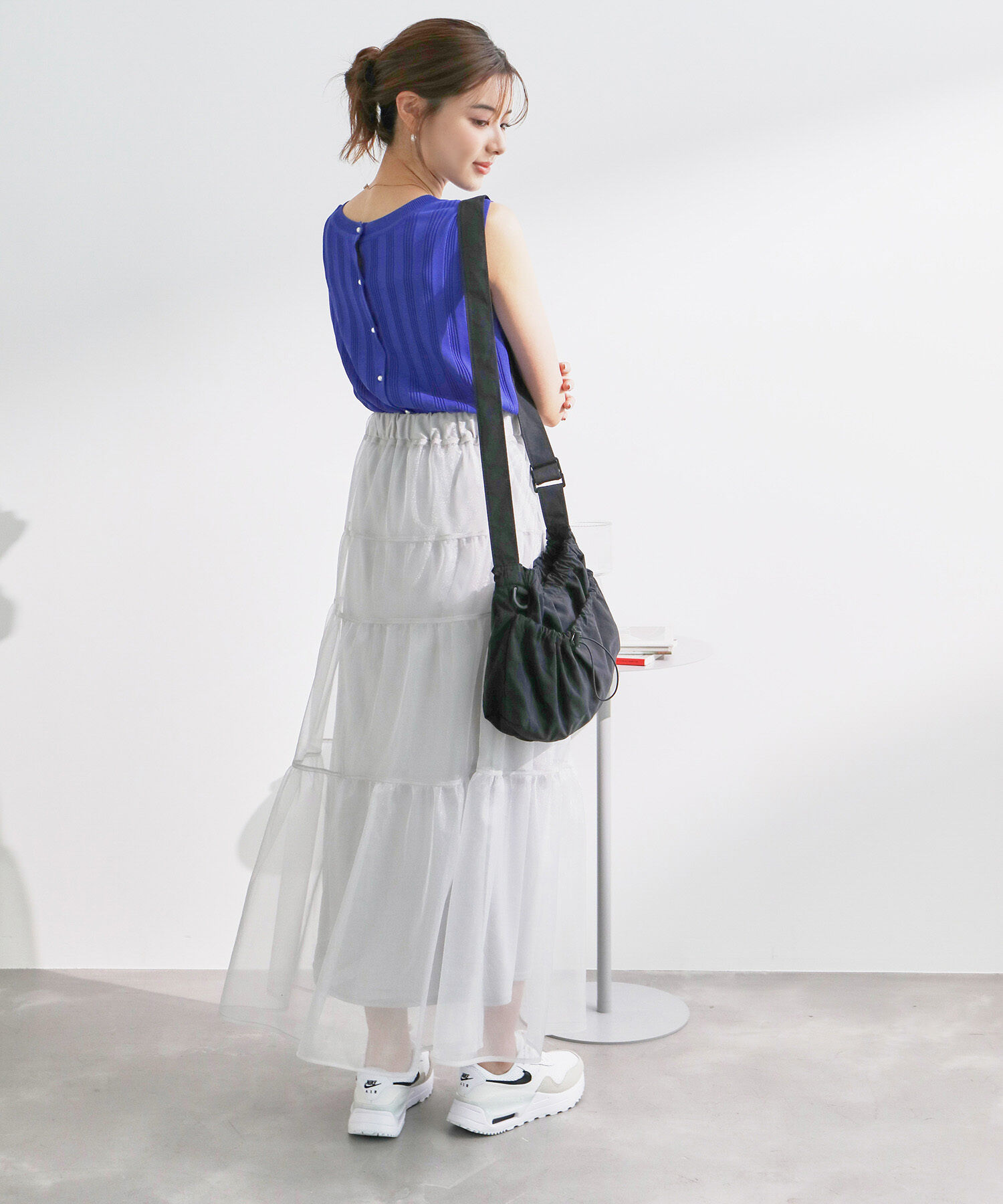 Rope&rsquo;Picnic「バックパールニットプルオーバー/2WAY・UVカット・洗濯機OK・冷感」|ニット・セーター|