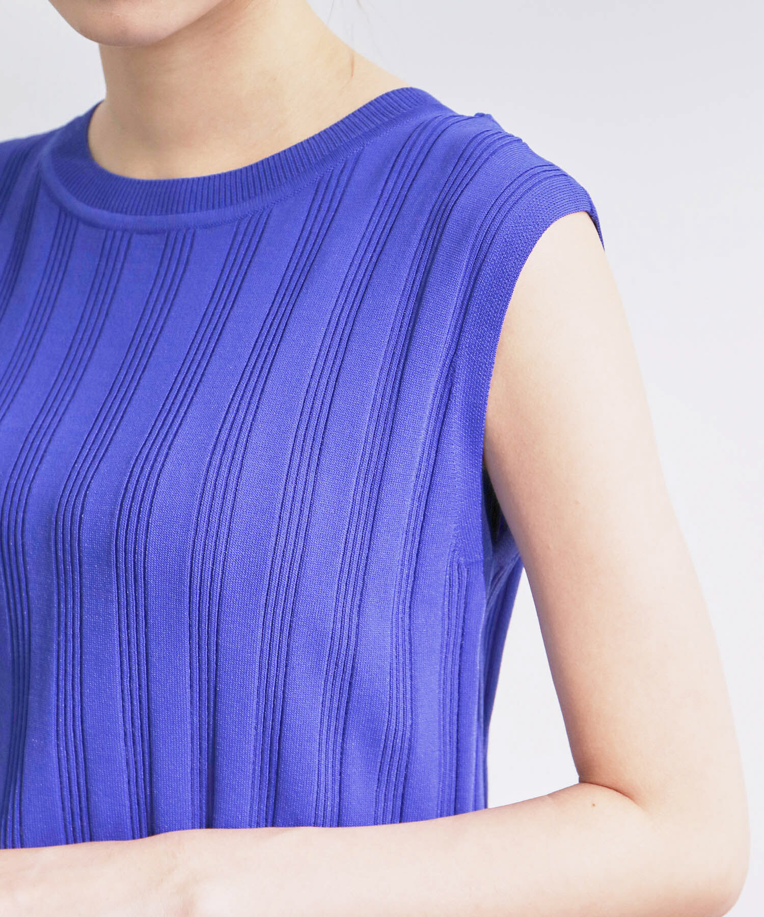 Rope&rsquo;Picnic「バックパールニットプルオーバー/2WAY・UVカット・洗濯機OK・冷感」|ニット・セーター|