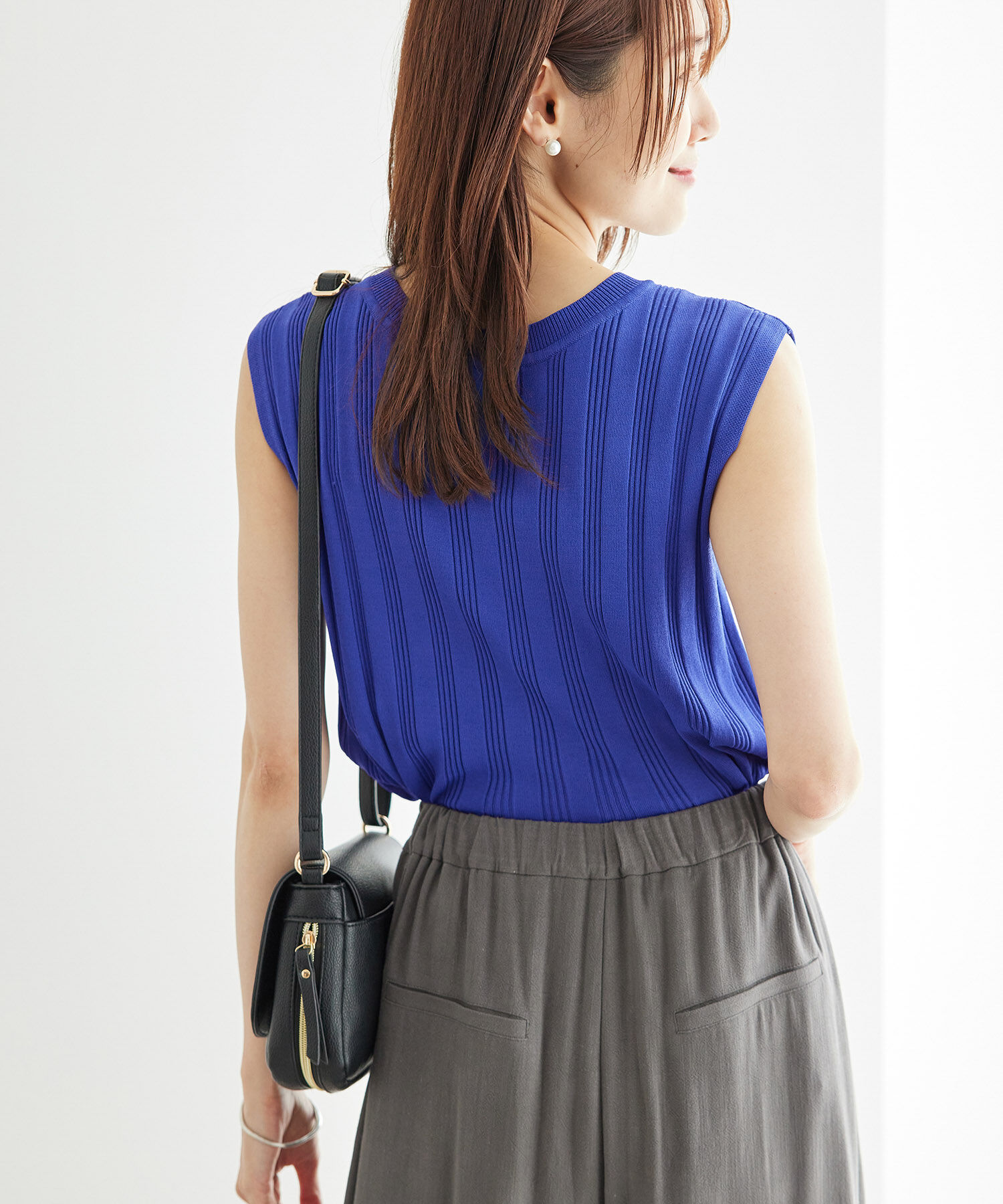 Rope&rsquo;Picnic「バックパールニットプルオーバー/2WAY・UVカット・洗濯機OK・冷感」|ニット・セーター|