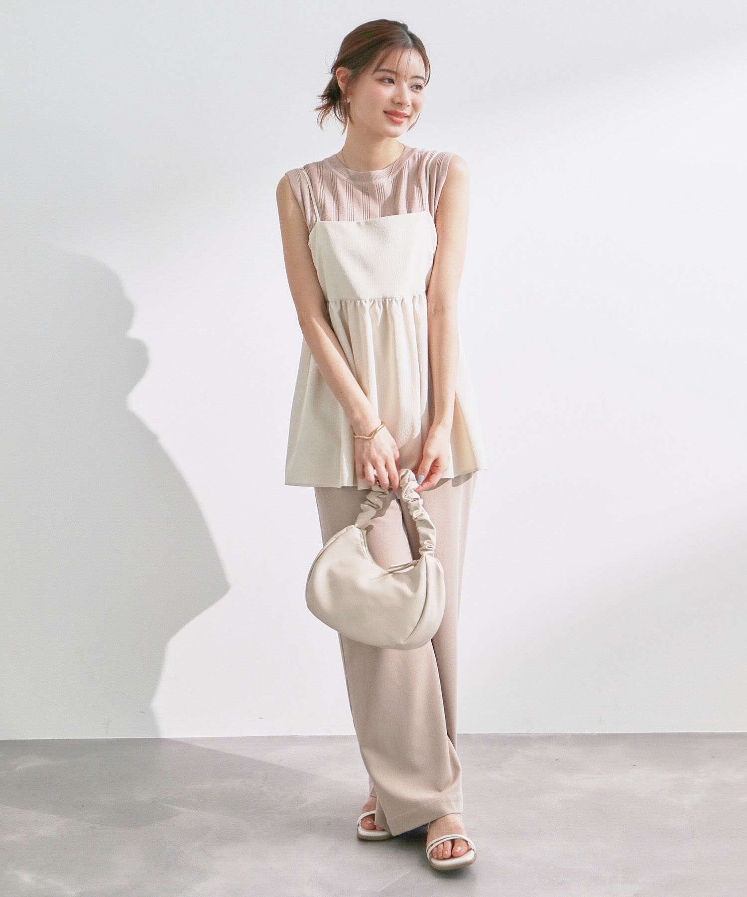 Rope&rsquo;Picnic「バックパールニットプルオーバー/2WAY・UVカット・洗濯機OK・冷感」|ニット・セーター|