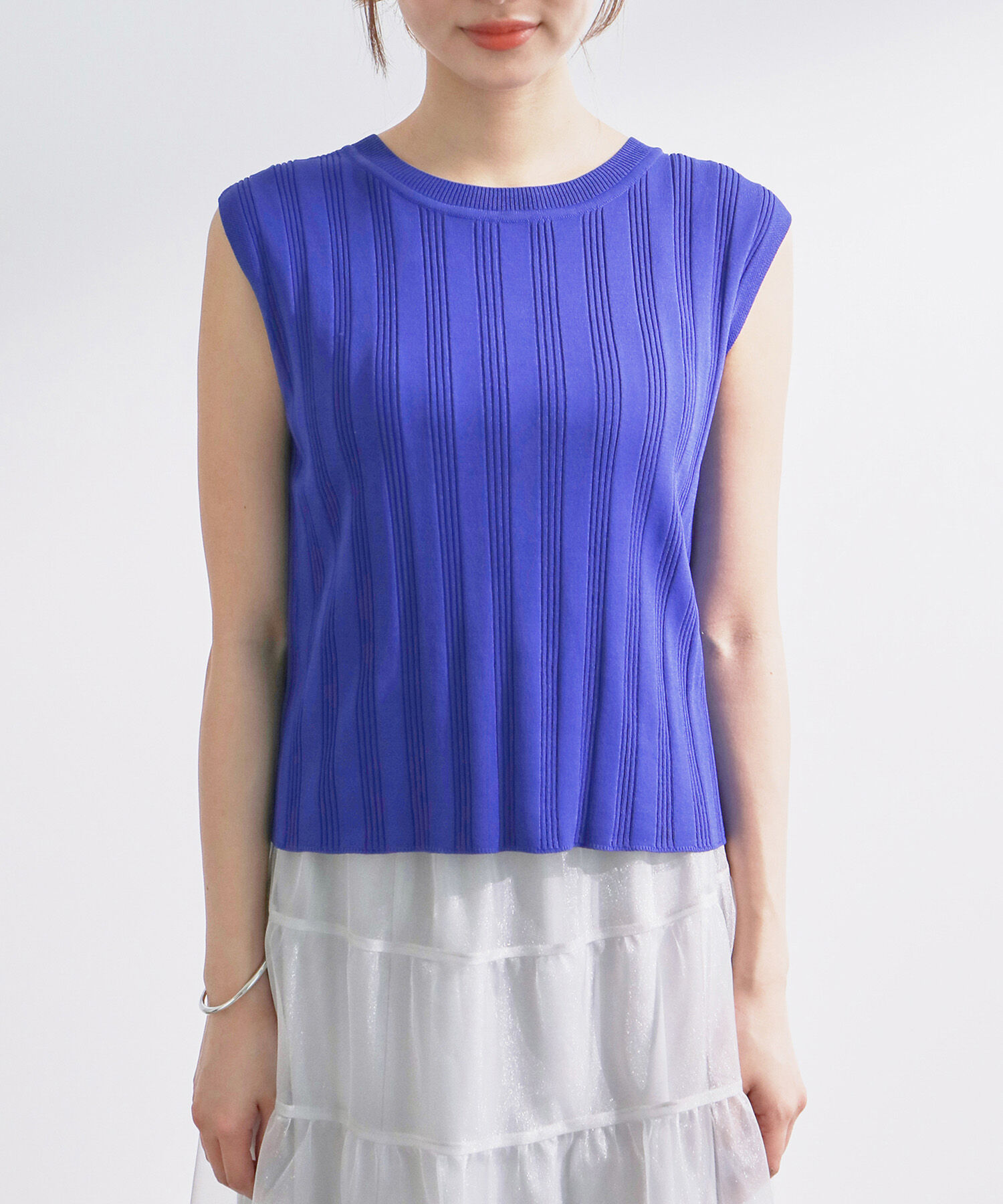 Rope&rsquo;Picnic「バックパールニットプルオーバー/2WAY・UVカット・洗濯機OK・冷感」|ニット・セーター|