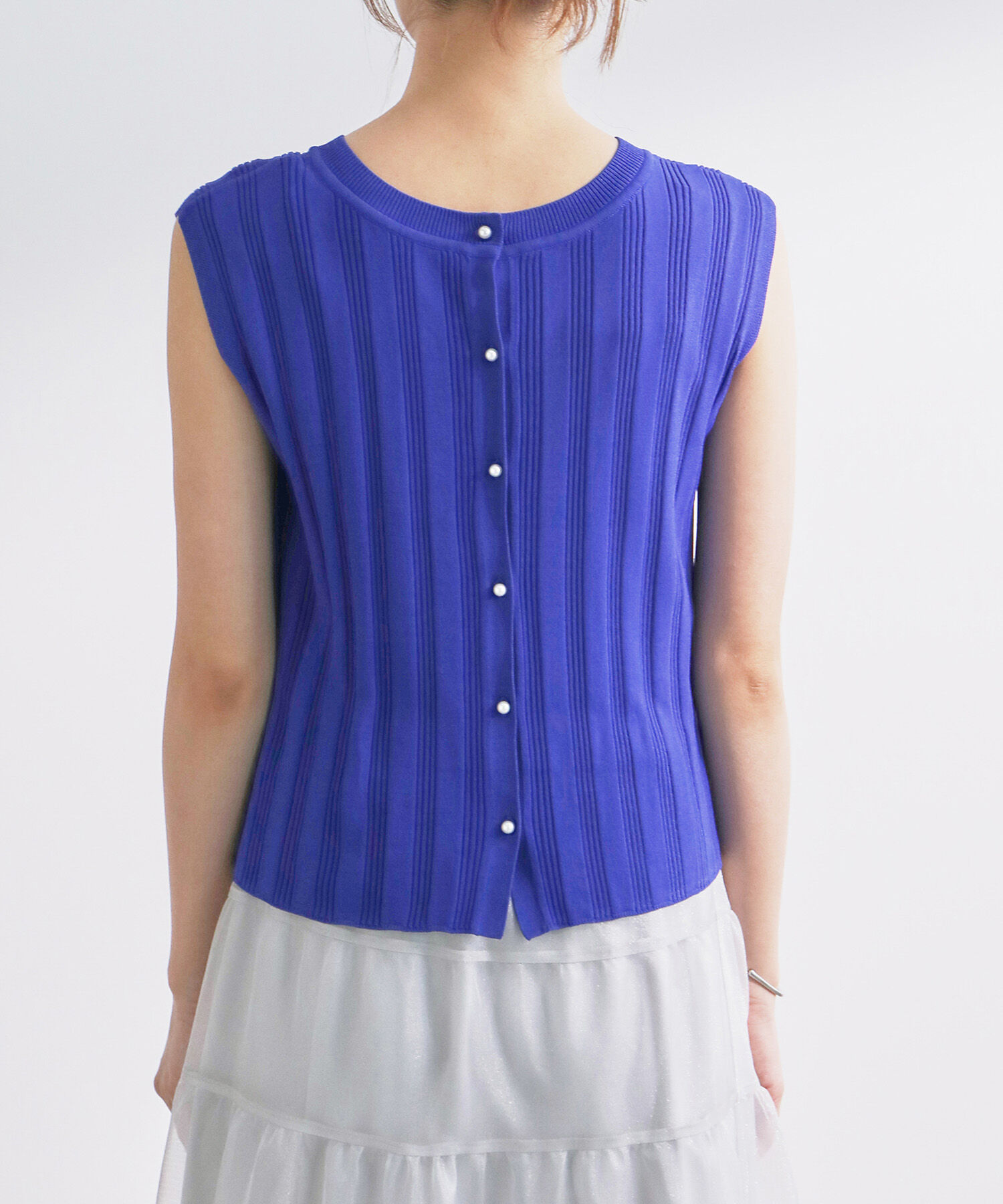 Rope&rsquo;Picnic「バックパールニットプルオーバー/2WAY・UVカット・洗濯機OK・冷感」|ニット・セーター|