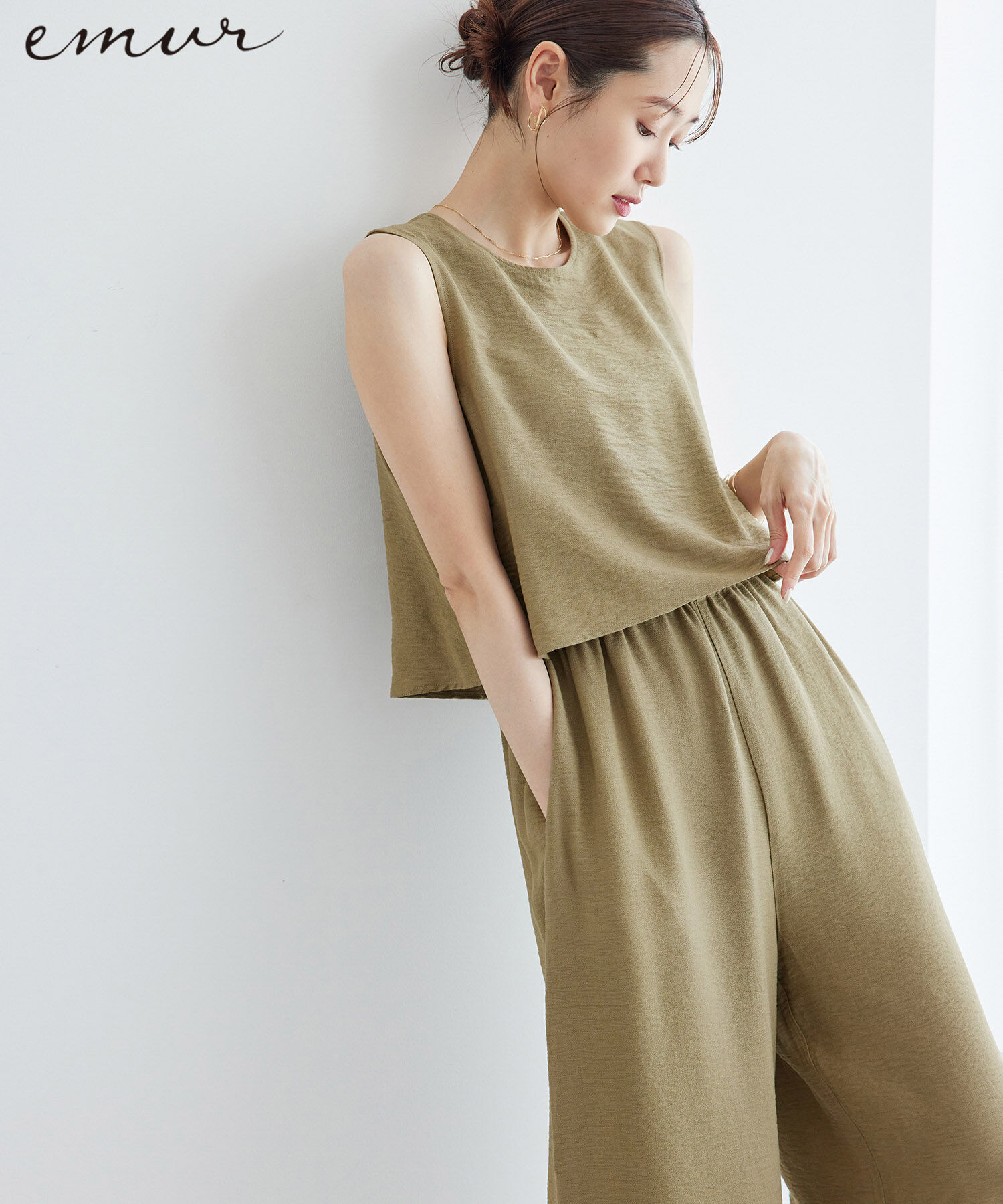 Rope&rsquo;Picnic「【emur/エミュール】レイヤードオールインワン」|オールインワン|カーキ(36)