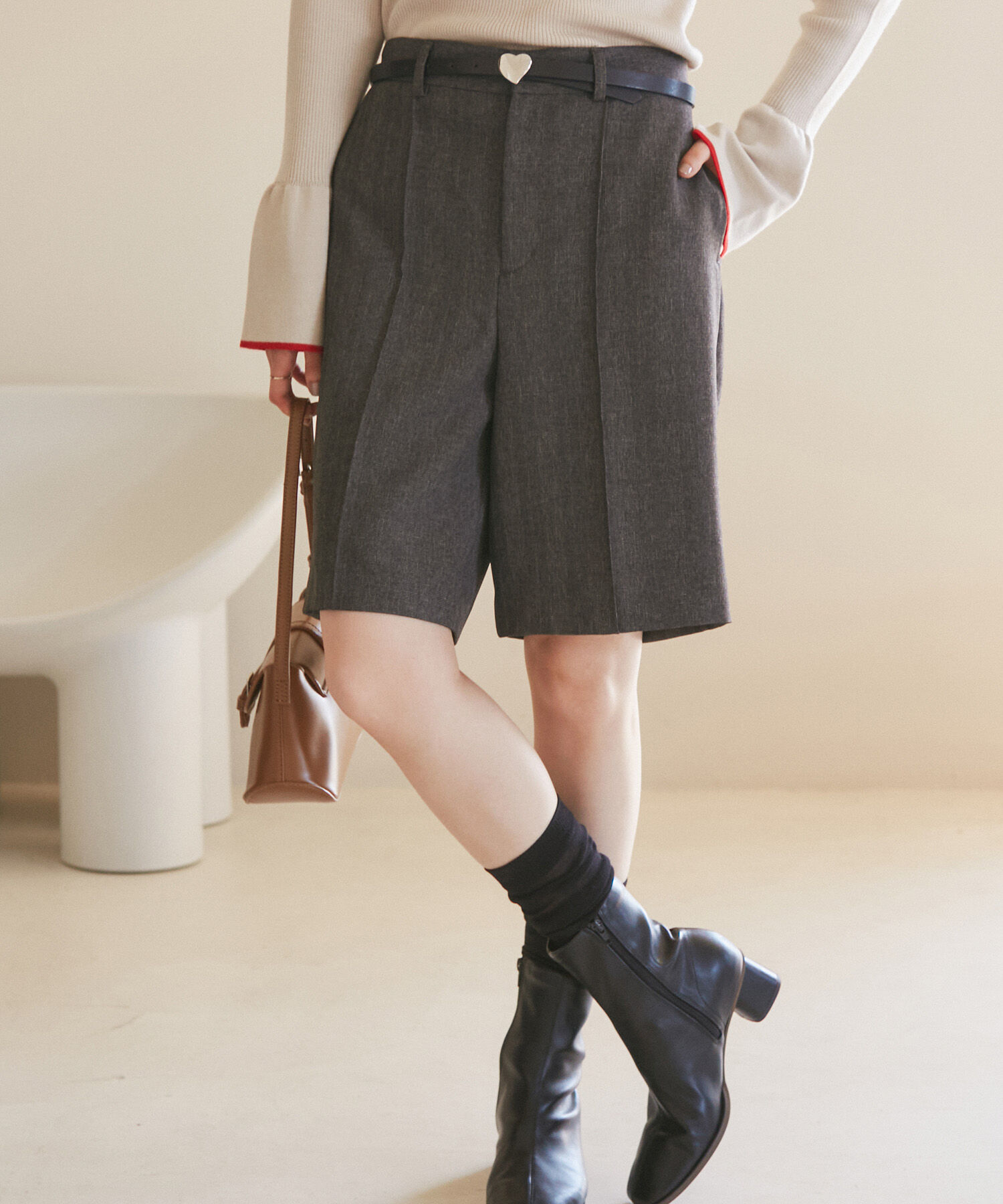 Rope&rsquo;Picnic「ウールライクサージショートパンツ/セットアップ対応・リンクコーデ」|その他|