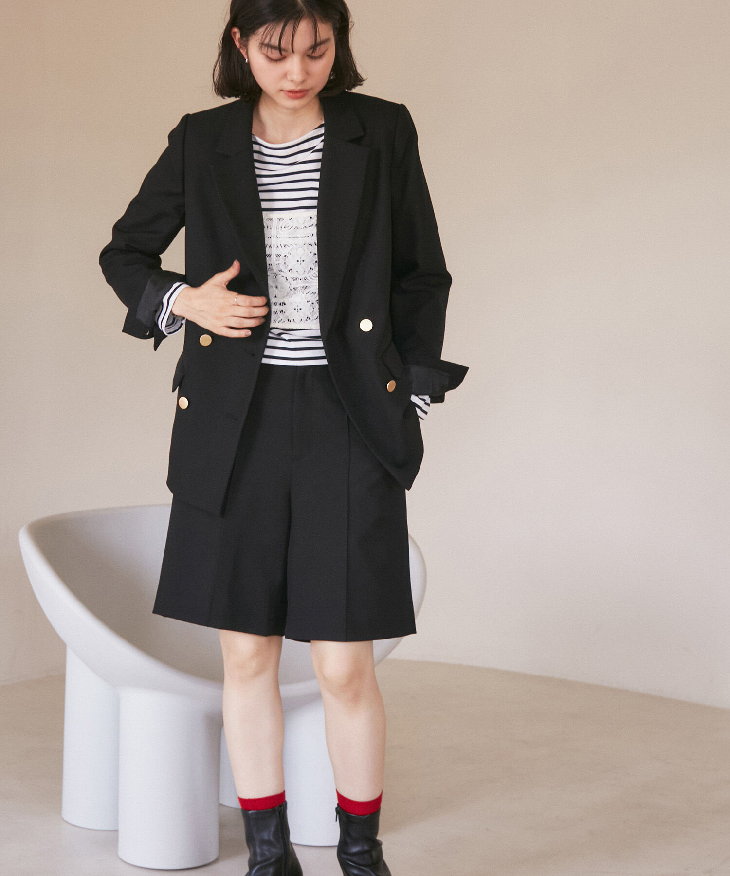 Rope&rsquo;Picnic「ウールライクサージショートパンツ/セットアップ対応・リンクコーデ」|その他|