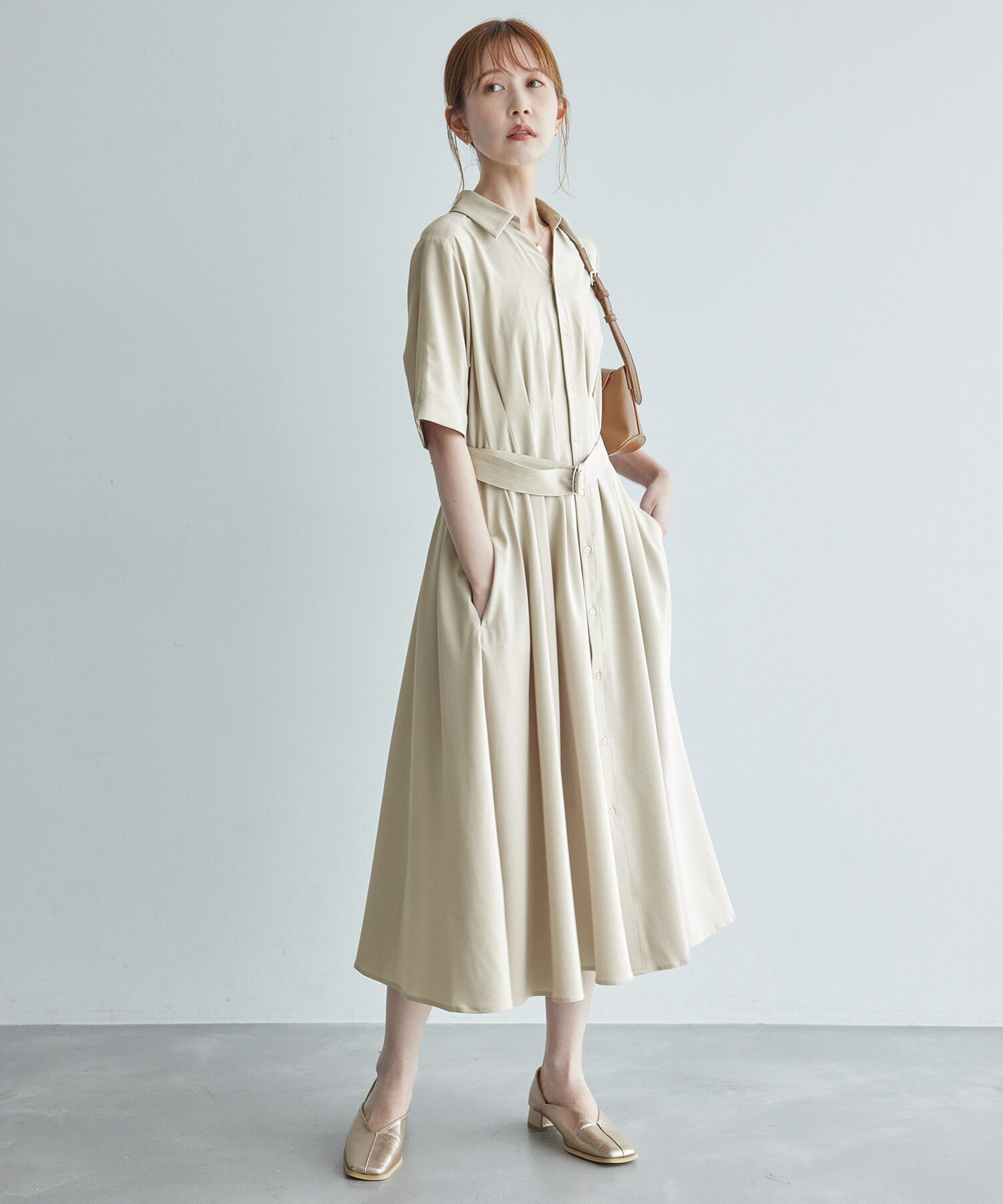 Rope&rsquo;Picnic「【3サイズ展開】シャツコンシャス半袖ワンピース」|その他|