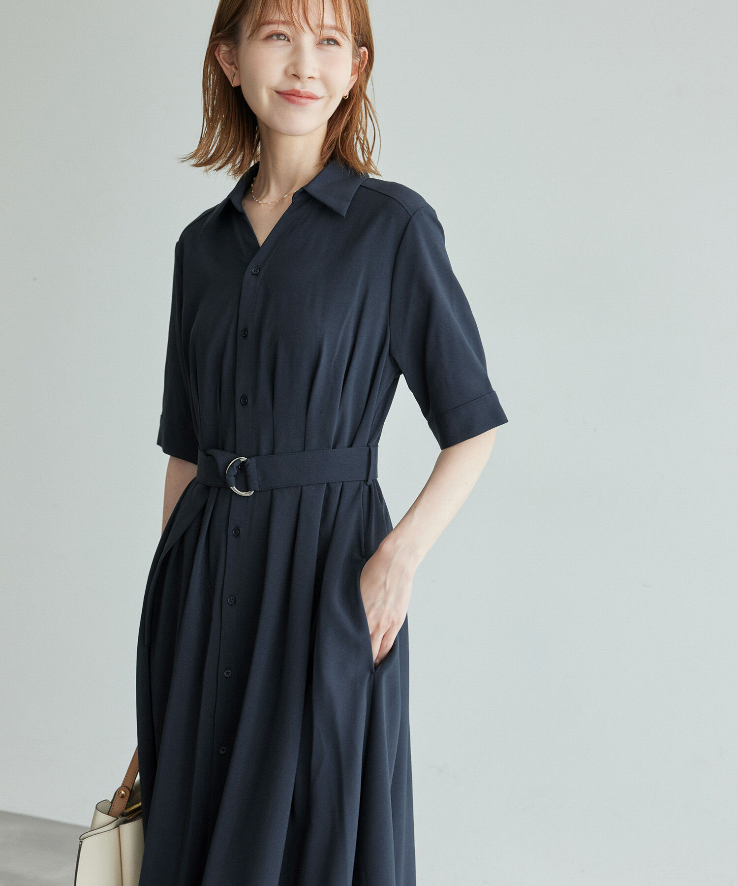 Rope&rsquo;Picnic「【3サイズ展開】シャツコンシャス半袖ワンピース」|その他|