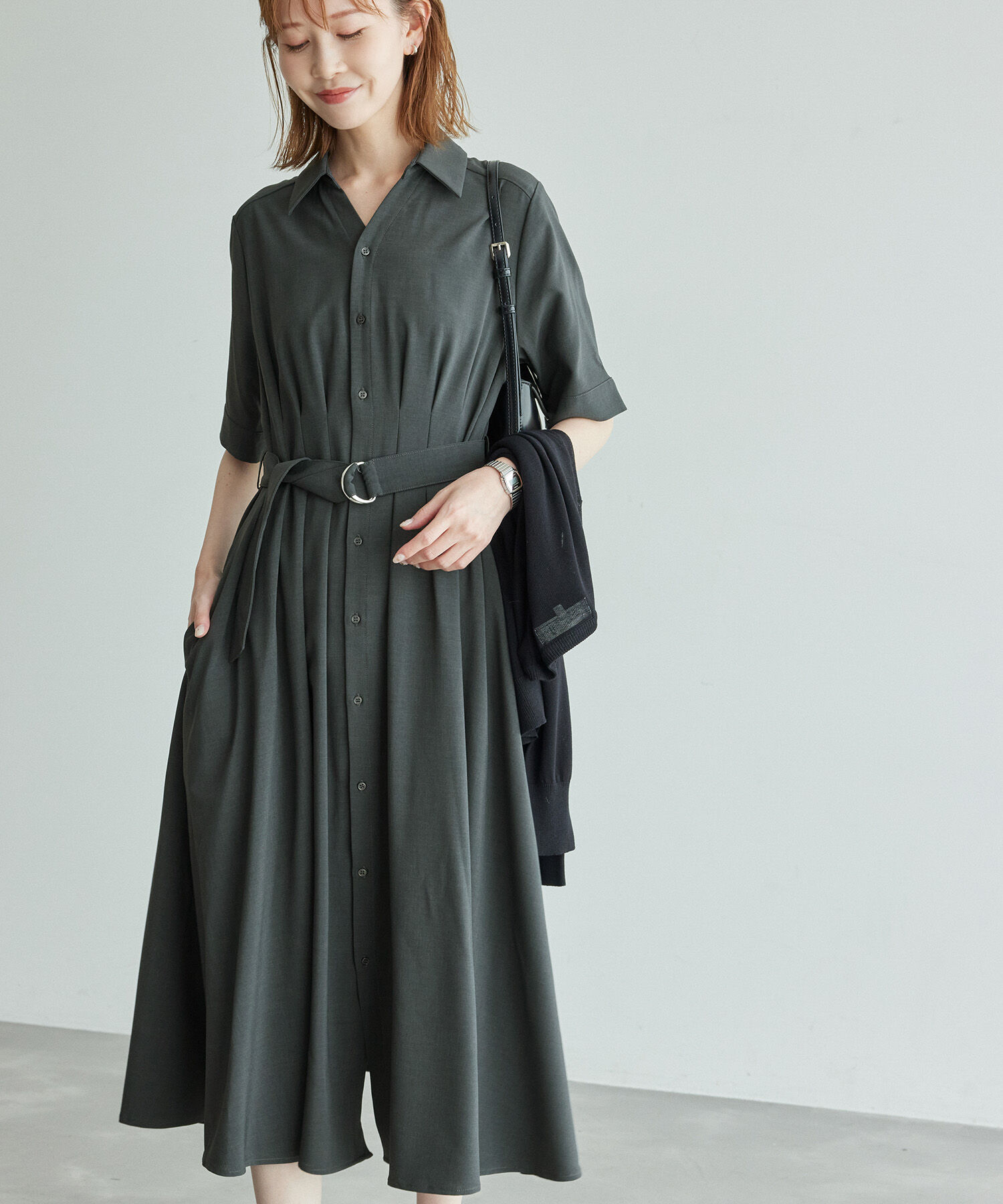 Rope&rsquo;Picnic「【3サイズ展開】シャツコンシャス半袖ワンピース」|その他|