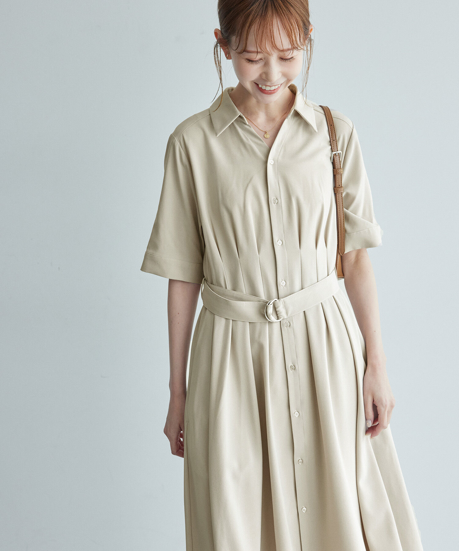 Rope&rsquo;Picnic「【3サイズ展開】シャツコンシャス半袖ワンピース」|その他|