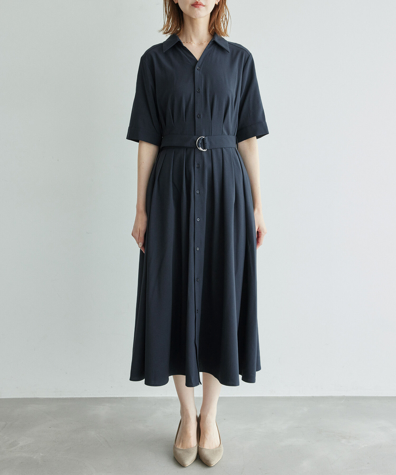 Rope&rsquo;Picnic「【3サイズ展開】シャツコンシャス半袖ワンピース」|その他|