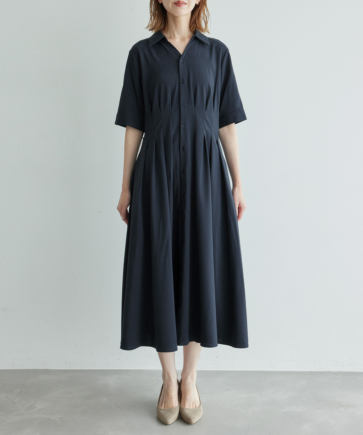 Rope&rsquo;Picnic「【3サイズ展開】シャツコンシャス半袖ワンピース」|その他|