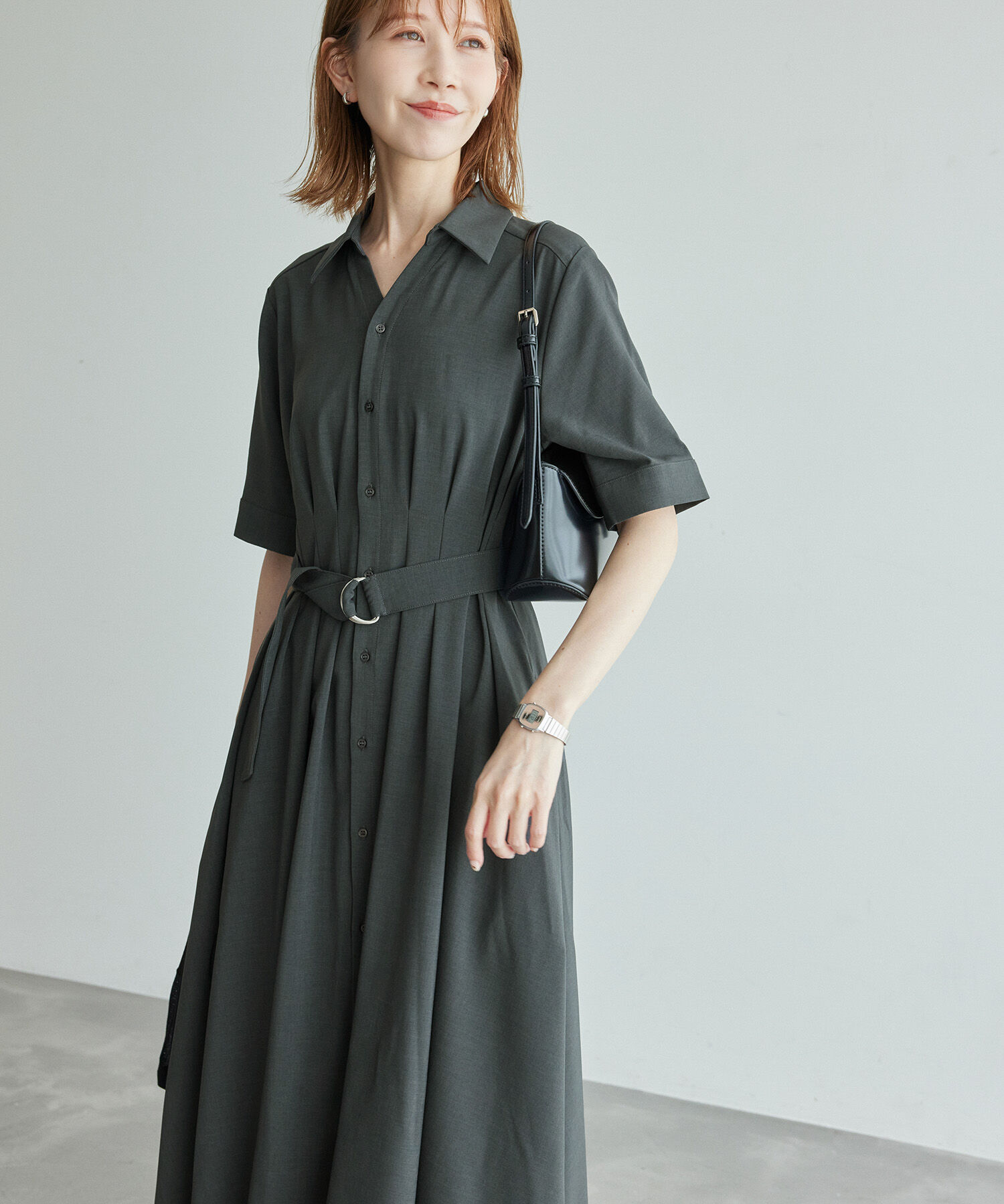 Rope&rsquo;Picnic「【3サイズ展開】シャツコンシャス半袖ワンピース」|その他|