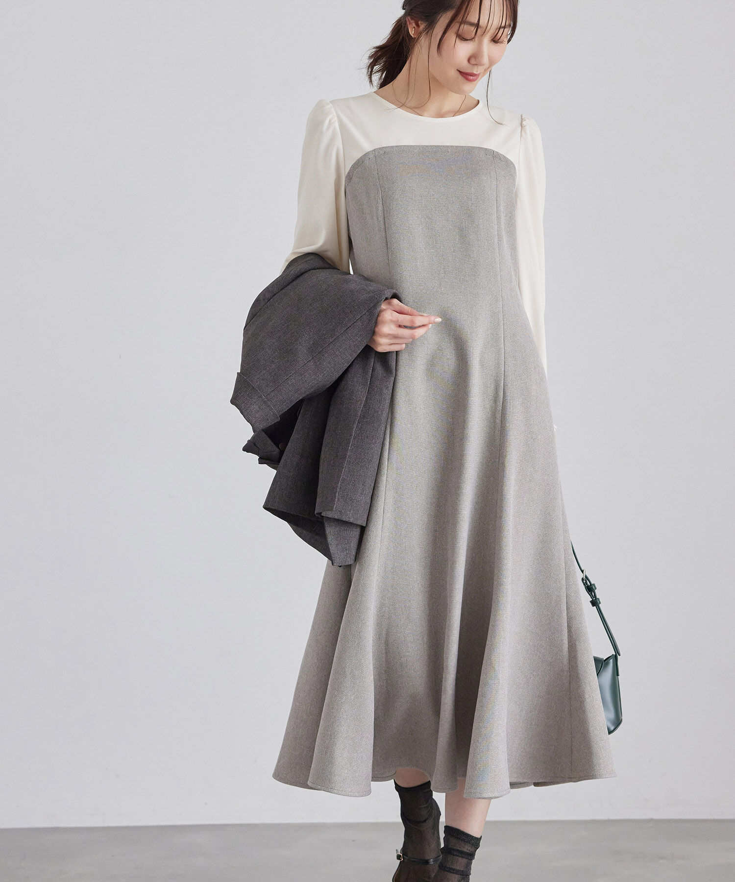 Rope&rsquo;Picnic「ドッキングマーメイドワンピース」|ワンピース|ベージュ系(28)