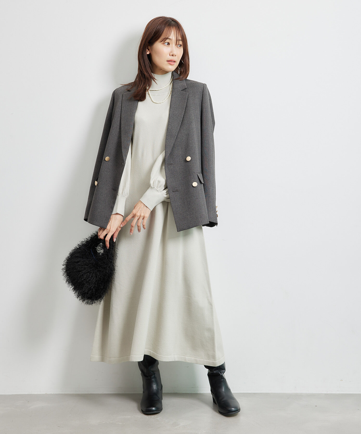 Rope&rsquo;Picnic「ハイネックニットワンピース/アンチピリング」|ワンピース|