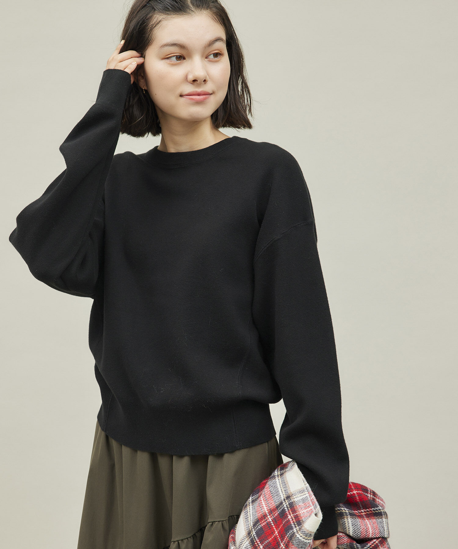 ROPE' PICNIC R「スウェットライクニット」|ニット・セーター|ブラック(01)