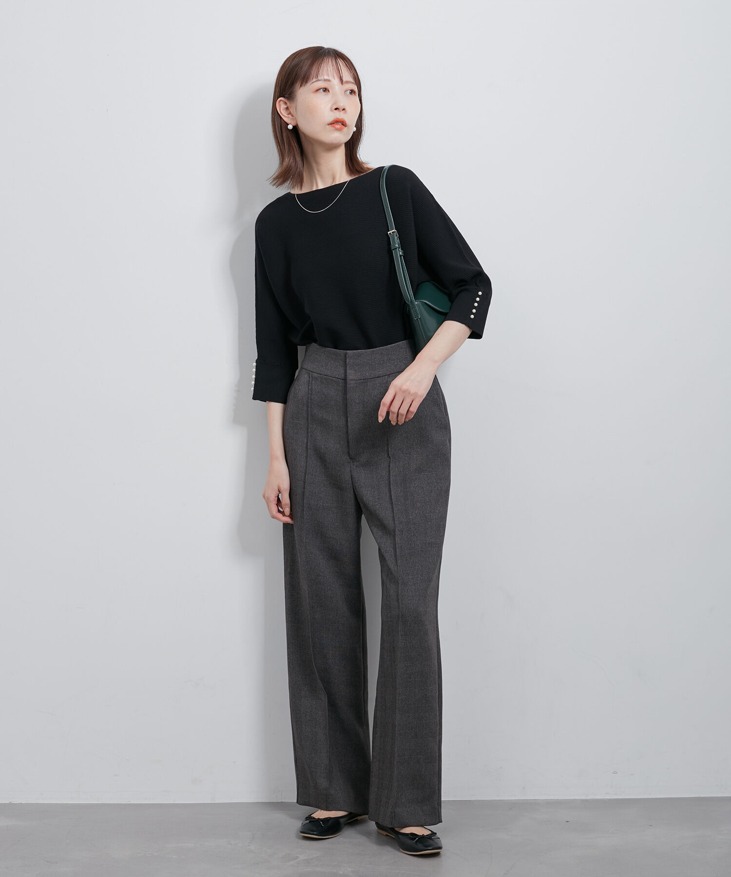 Rope&rsquo;Picnic「7分袖パールドルマンニット」|ニット・セーター|