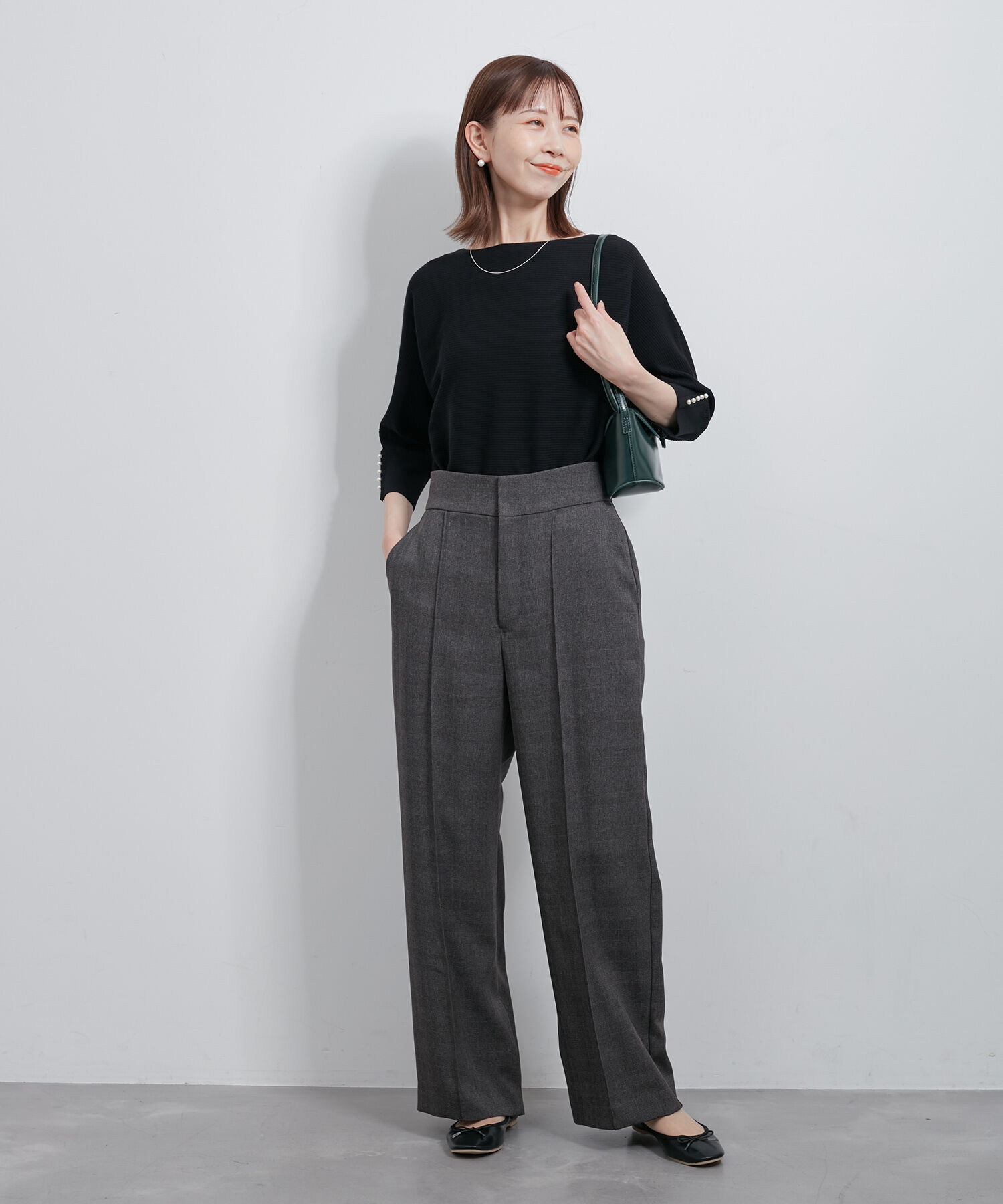 Rope&rsquo;Picnic「7分袖パールドルマンニット」|ニット・セーター|