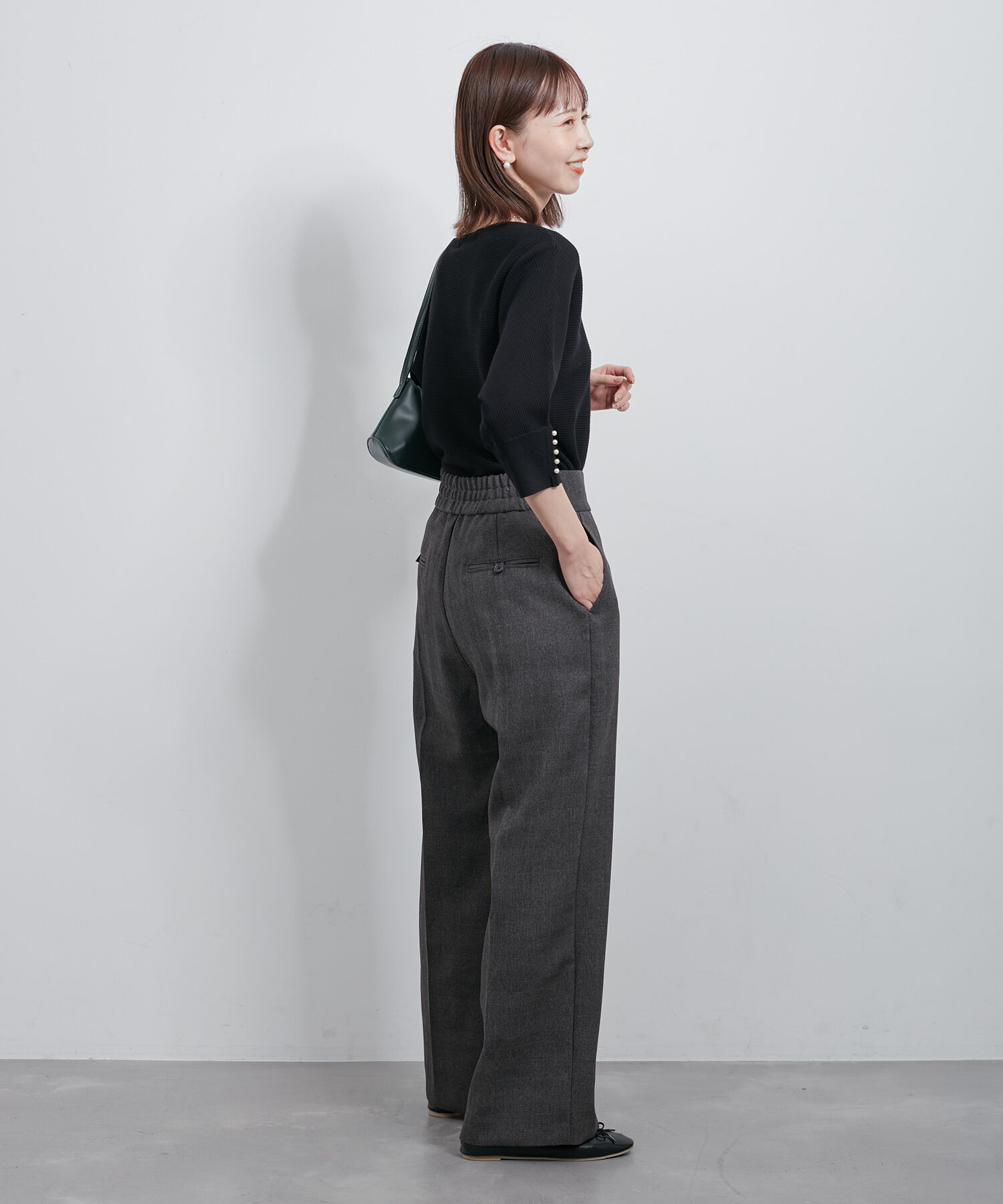 Rope&rsquo;Picnic「7分袖パールドルマンニット」|ニット・セーター|