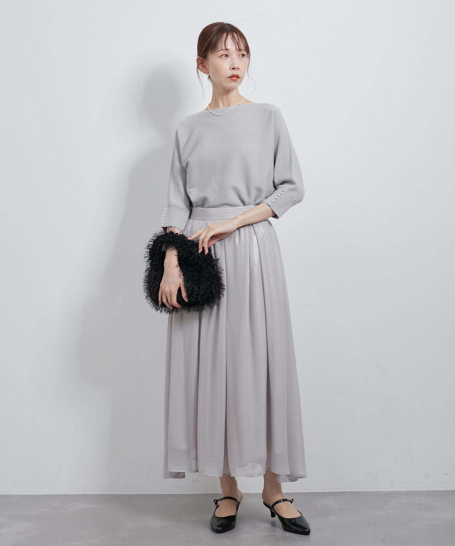 Rope&rsquo;Picnic「7分袖パールドルマンニット」|ニット・セーター|