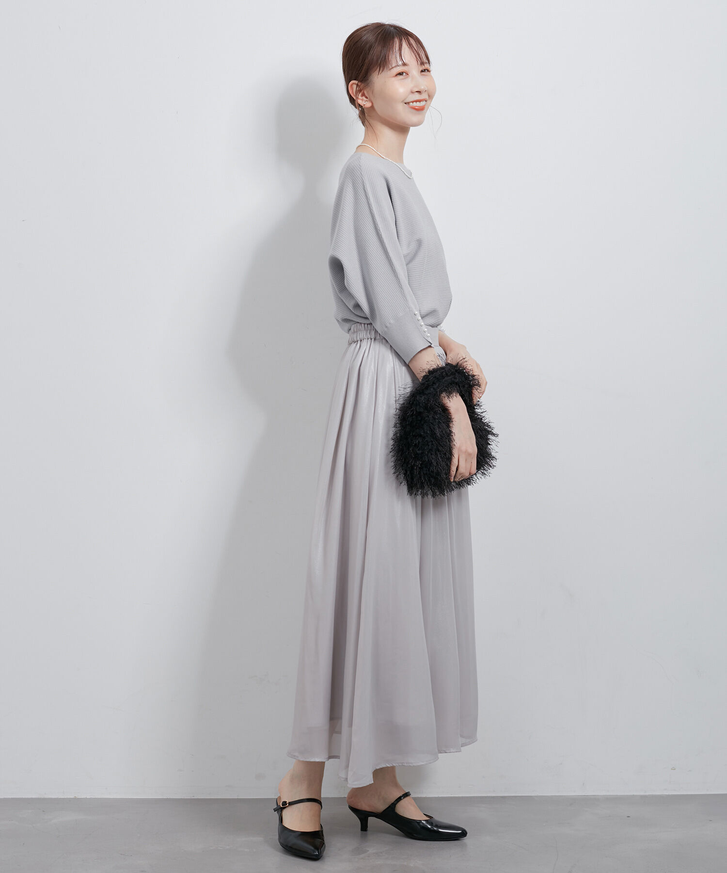 Rope&rsquo;Picnic「7分袖パールドルマンニット」|ニット・セーター|