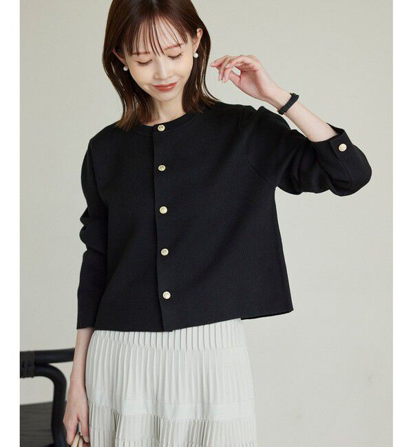 Rope&rsquo;Picnic「【新色追加】ミラノリブ金ボタンニットカーディガン」|カーディガン|クロメイン