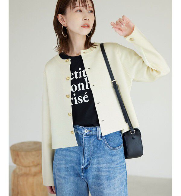 Rope&rsquo;Picnic「【新色追加】ミラノリブ金ボタンニットカーディガン」|カーディガン|