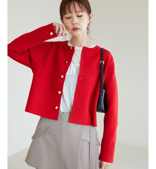 Rope&rsquo;Picnic「【新色追加】ミラノリブ金ボタンニットカーディガン」|カーディガン|