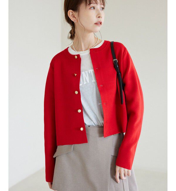 Rope&rsquo;Picnic「【新色追加】ミラノリブ金ボタンニットカーディガン」|カーディガン|