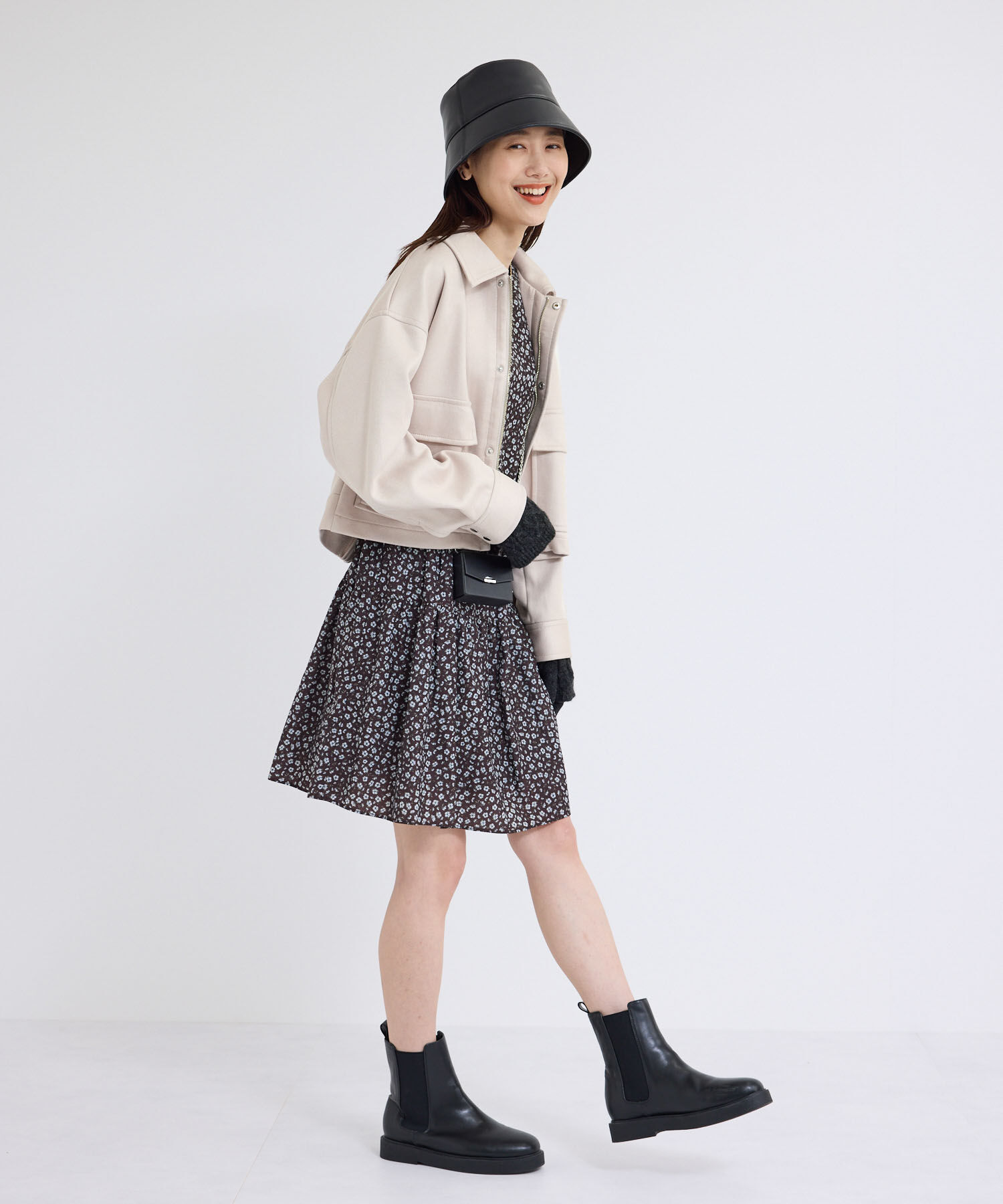 Rope&rsquo;Picnic「シンセティックレザー風マシュマロブルゾン」|ブルゾン・スタジャン|