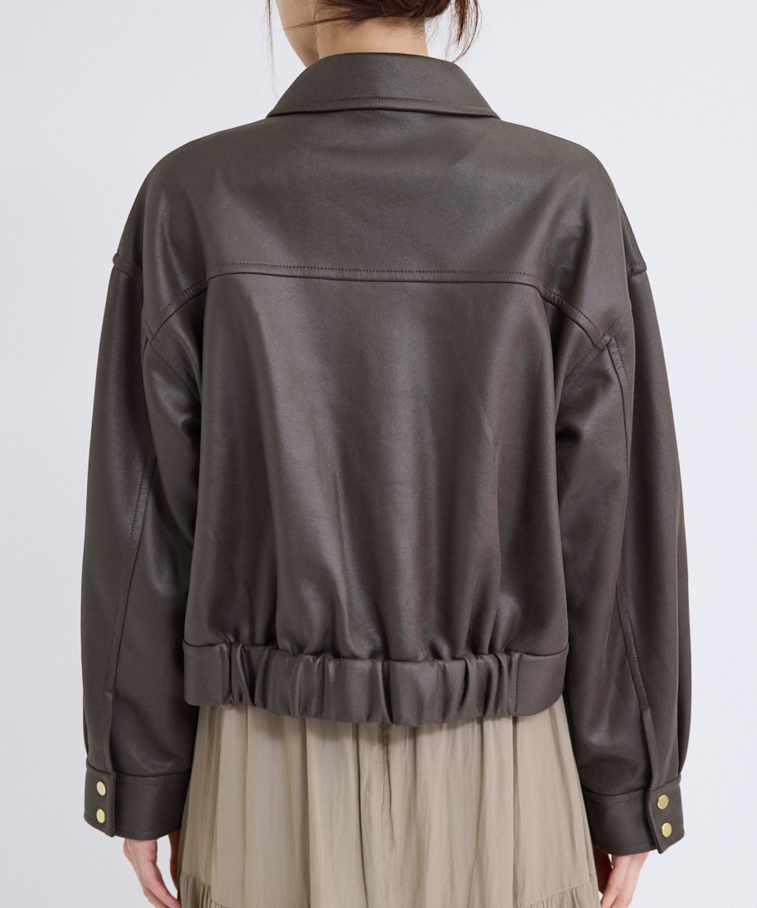 Rope&rsquo;Picnic「シンセティックレザー風マシュマロブルゾン」|ブルゾン・スタジャン|