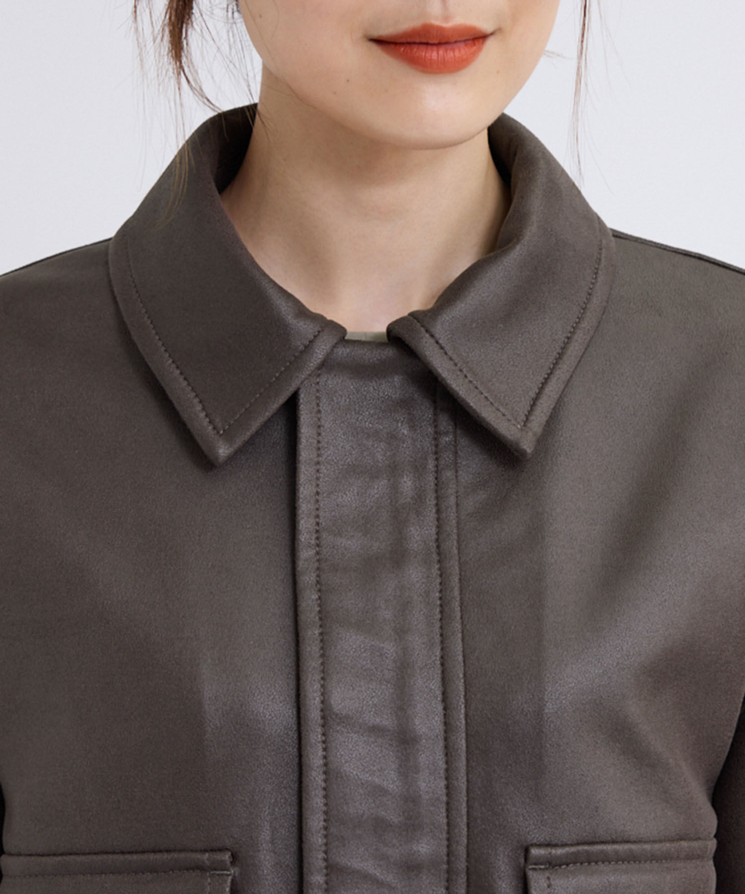 Rope&rsquo;Picnic「シンセティックレザー風マシュマロブルゾン」|ブルゾン・スタジャン|