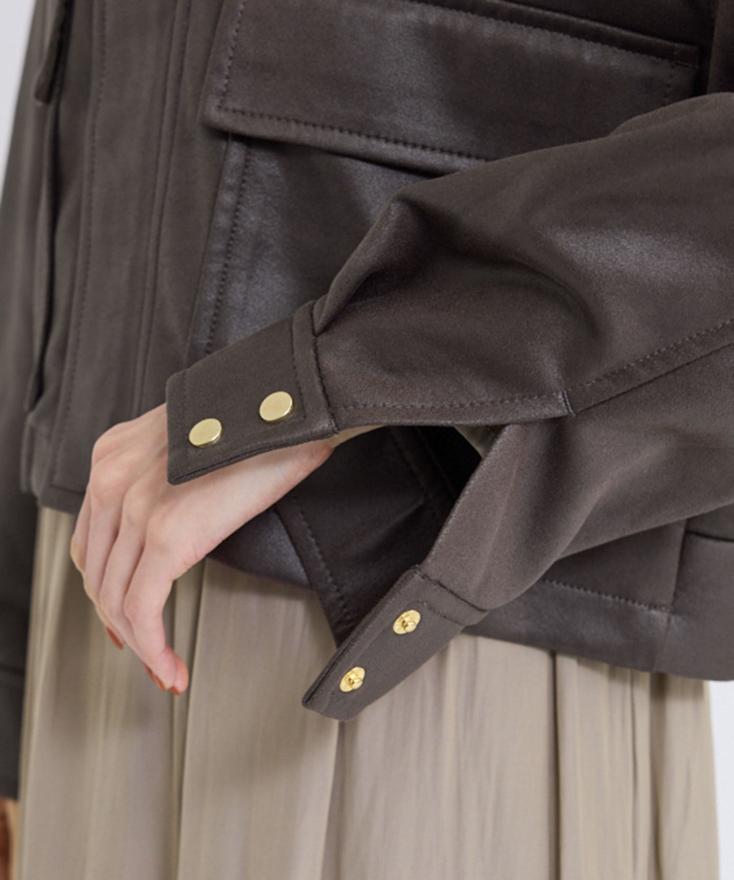 Rope&rsquo;Picnic「シンセティックレザー風マシュマロブルゾン」|ブルゾン・スタジャン|