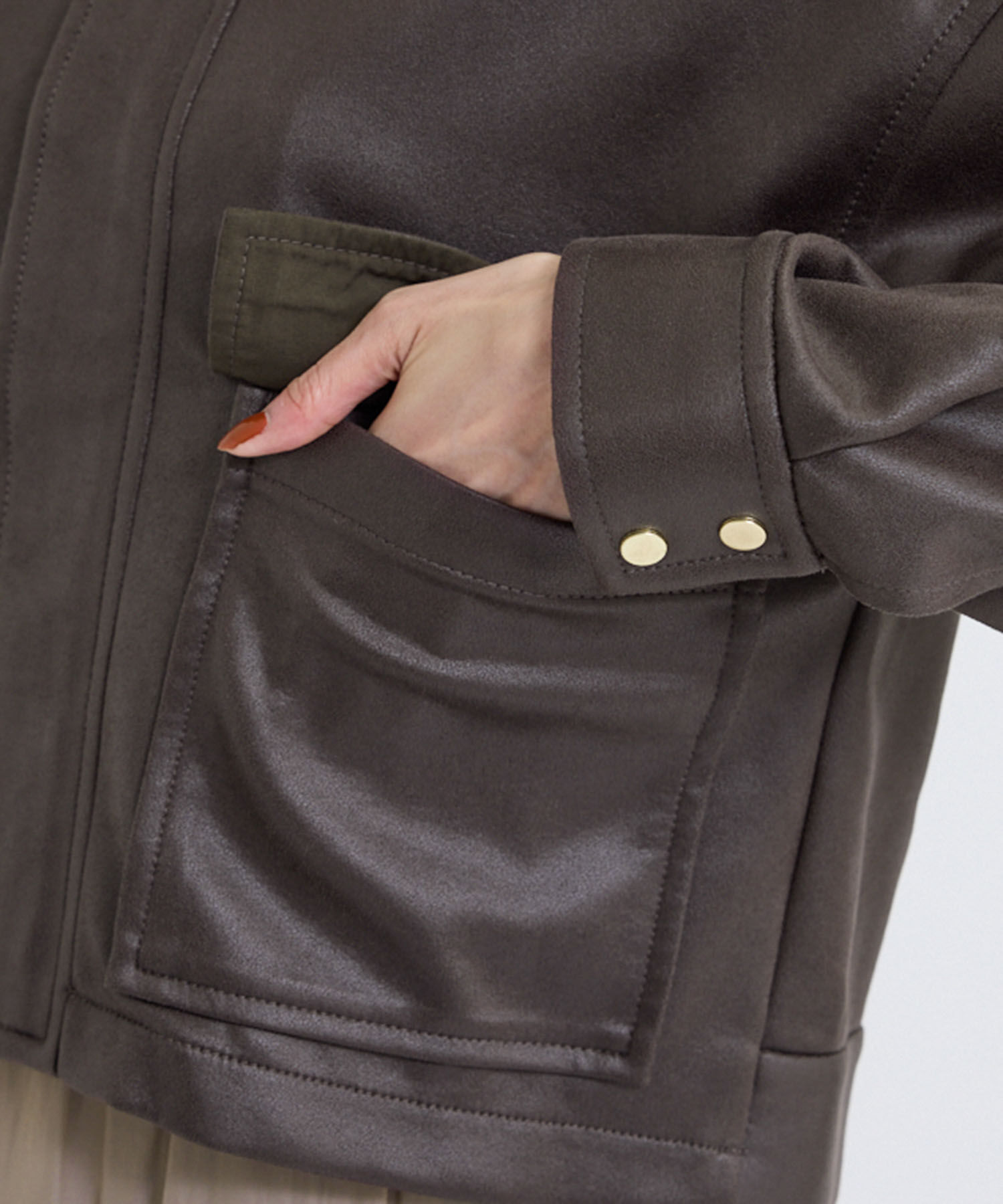 Rope&rsquo;Picnic「シンセティックレザー風マシュマロブルゾン」|ブルゾン・スタジャン|