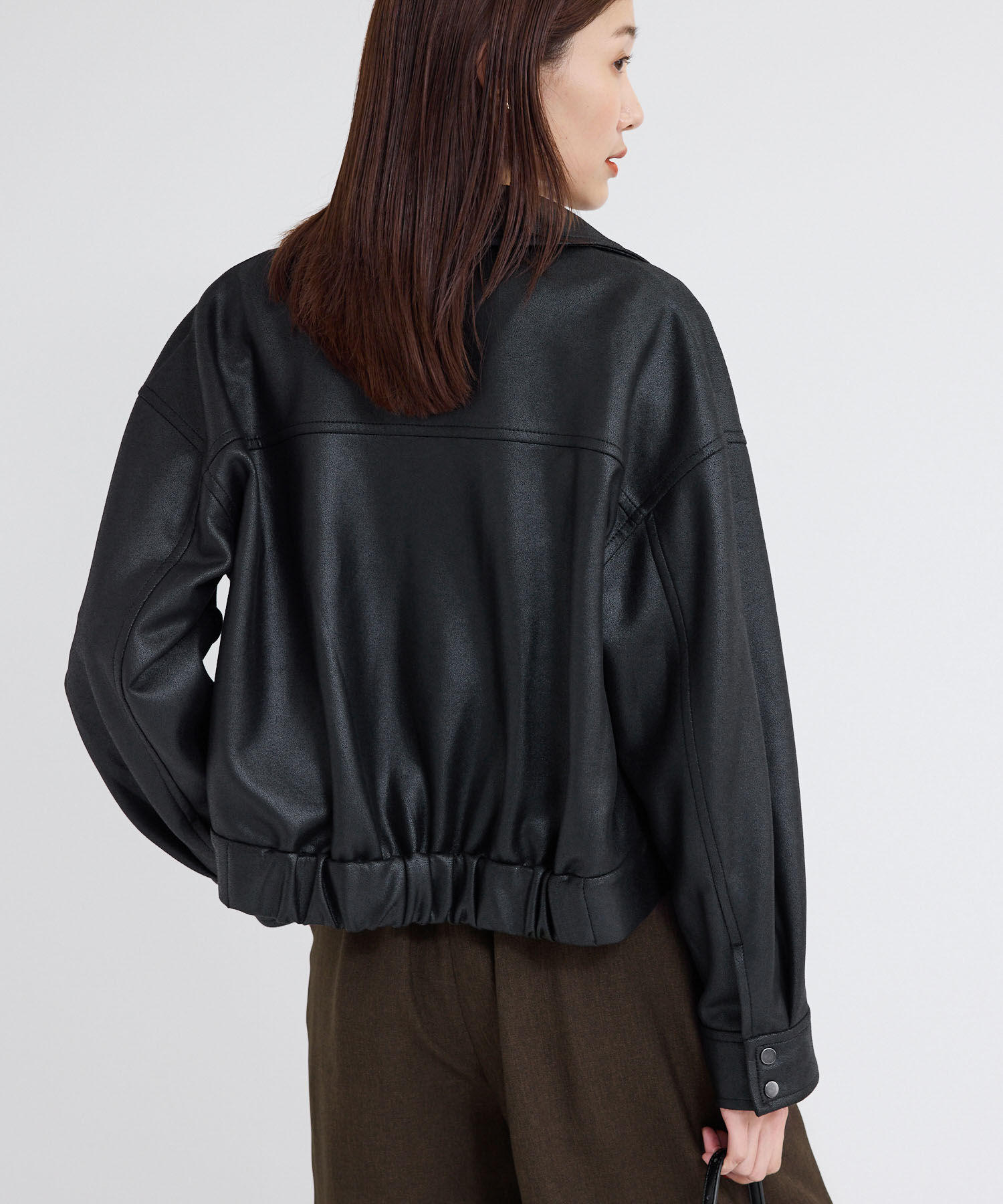 Rope&rsquo;Picnic「シンセティックレザー風マシュマロブルゾン」|ブルゾン・スタジャン|