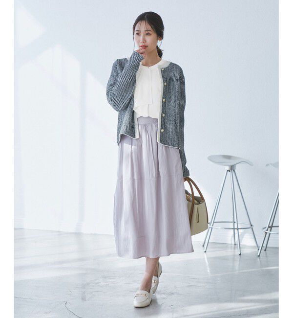 Rope&rsquo;Picnic「【2サイズ展開】メタルボタン配色ボウタイ風ブラウス/通勤対応」|シャツ・ブラウス|