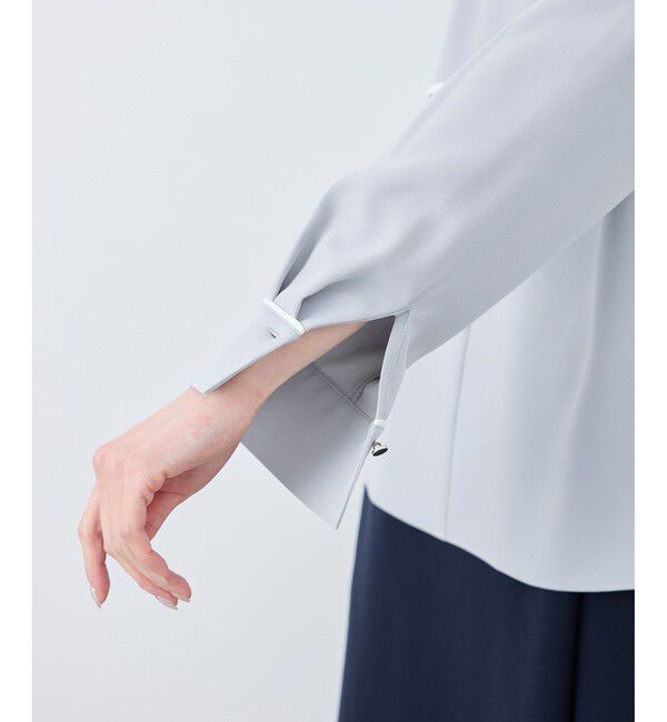 Rope&rsquo;Picnic「【2サイズ展開】メタルボタン配色ボウタイ風ブラウス/通勤対応」|シャツ・ブラウス|